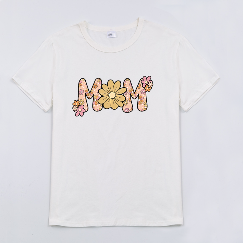 (Pre Order)Summer Rainbow Print Mommy and Me Short Sleeve T-Shirt