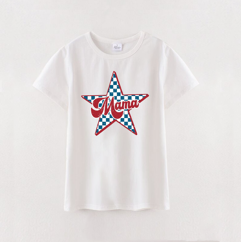 (Pre Order)Patriotic Mommy and Me White Cotton T-Shirts