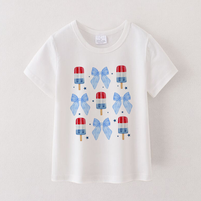 (Pre Order)Patriotic Mommy and Me Short Sleeves Cotton T-Shirts