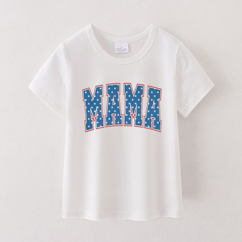 (Pre Order)Patriotic Mommy and Me Short Sleeves Cotton T-Shirts