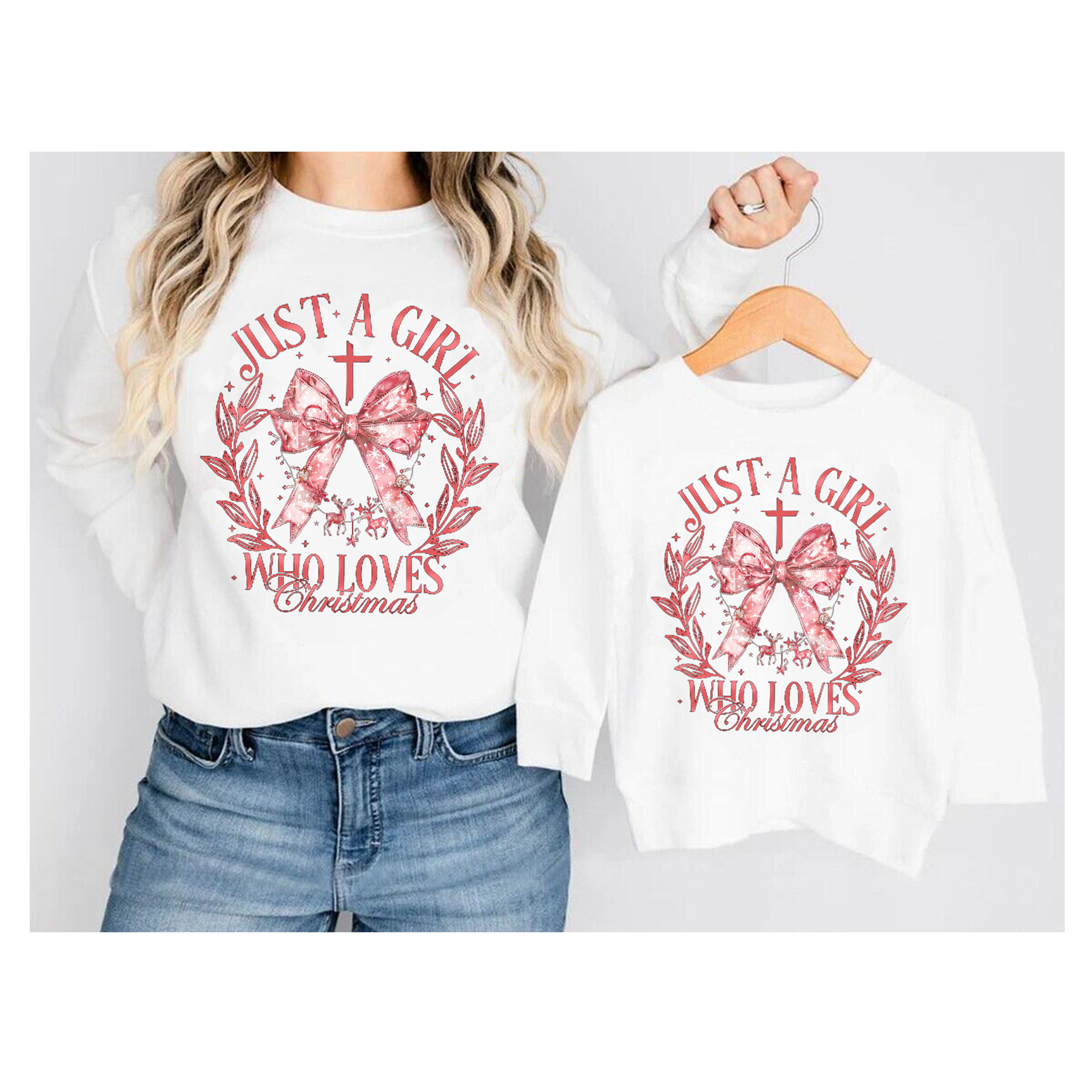(Pre Order)Mommy and Me Christmas Print Sweatshirt