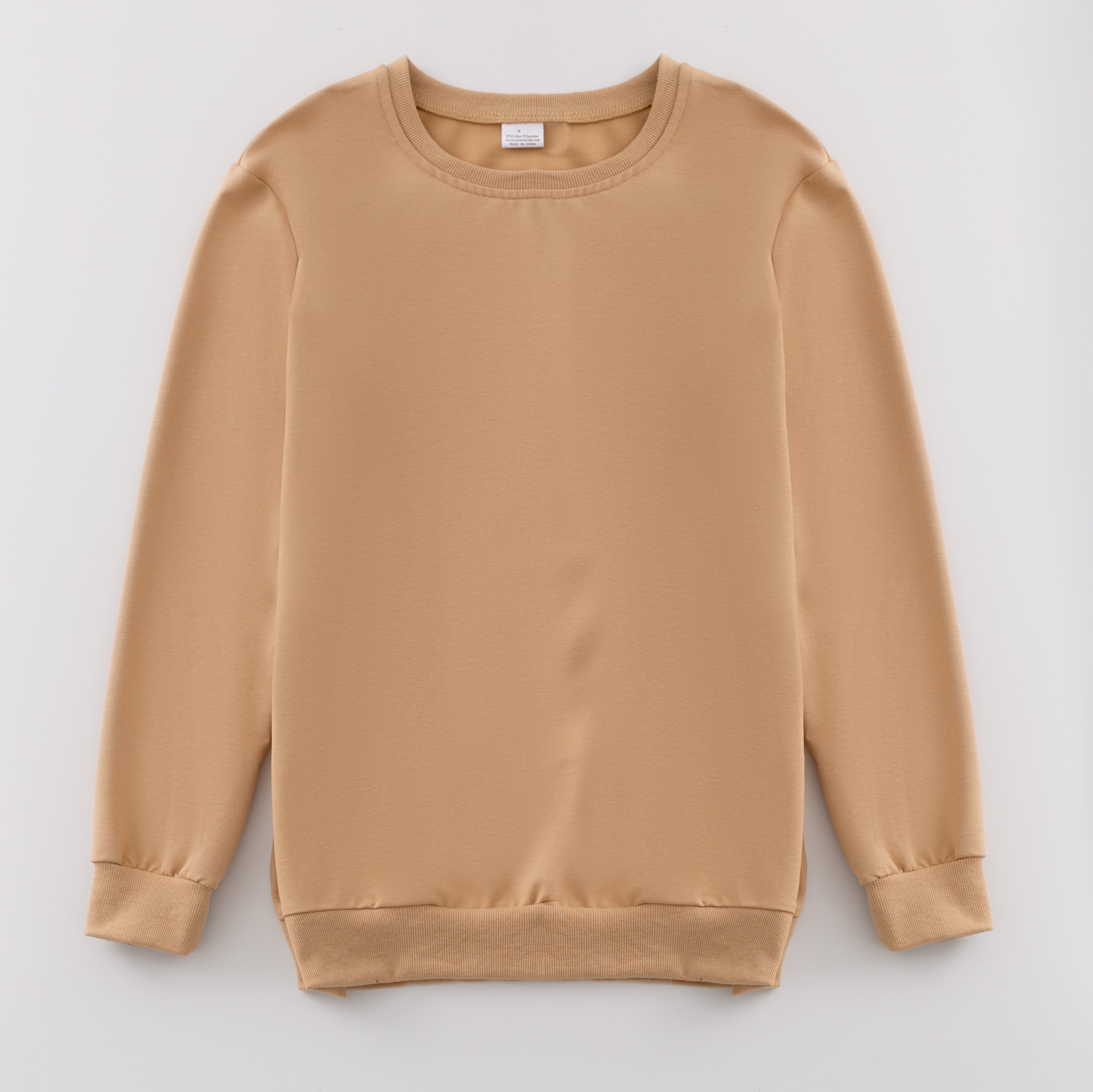 (In Stock E39)Adults Cotton Solid Color Sweatshirt