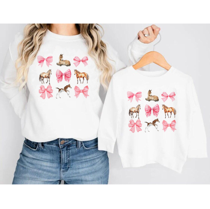 (Pre Order)Mommy and Me Horse Print Sweatshirt
