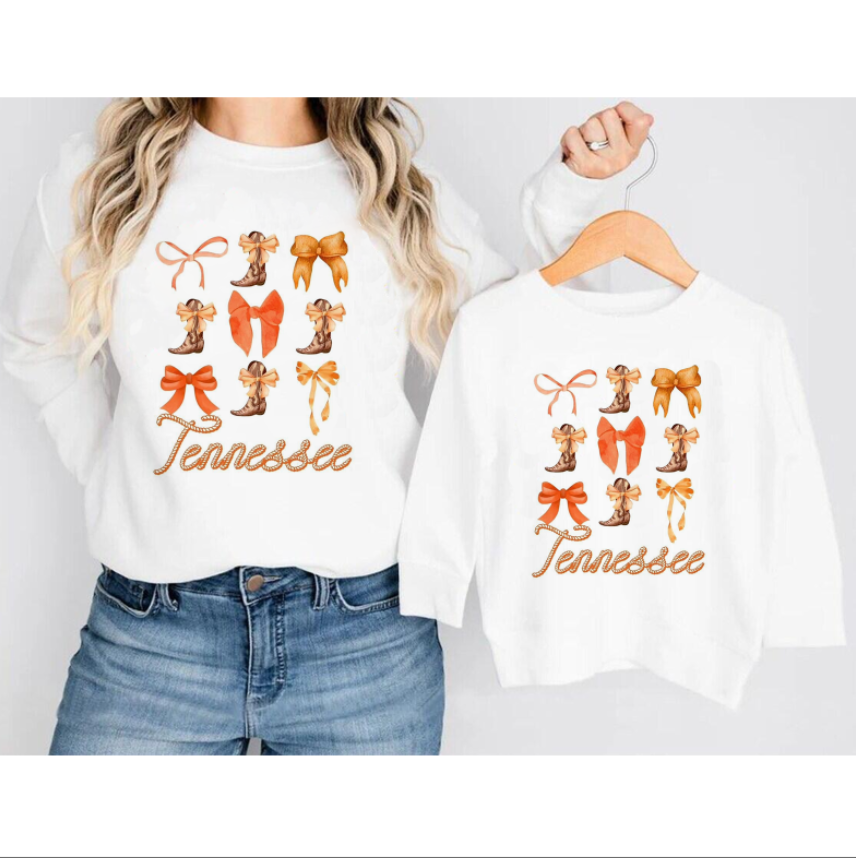 (Pre Order)Mommy and Me Cow Boy Print Sweatshirt
