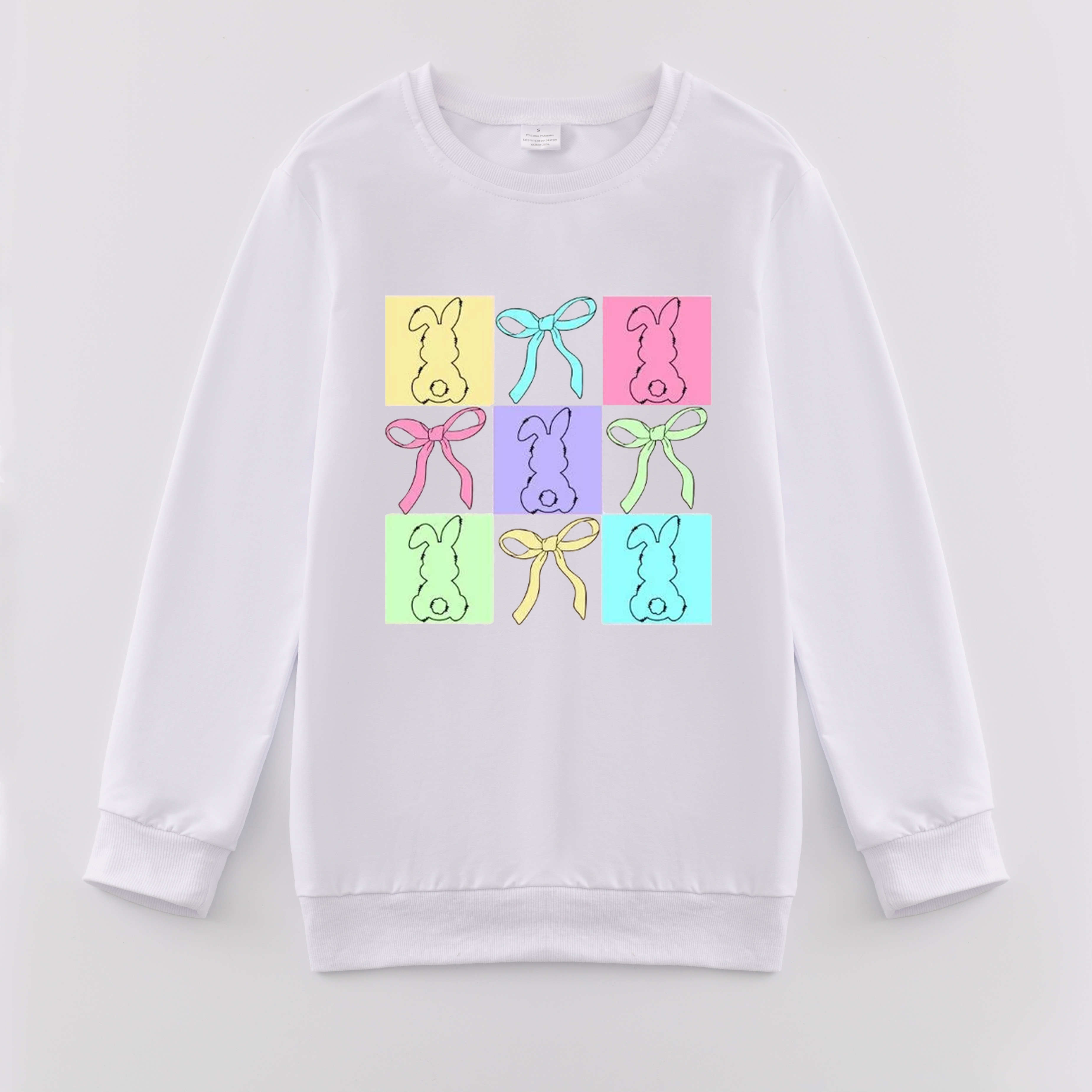 (Pre Order)Mommy and Me Easter Bunny Print Sweatshirt