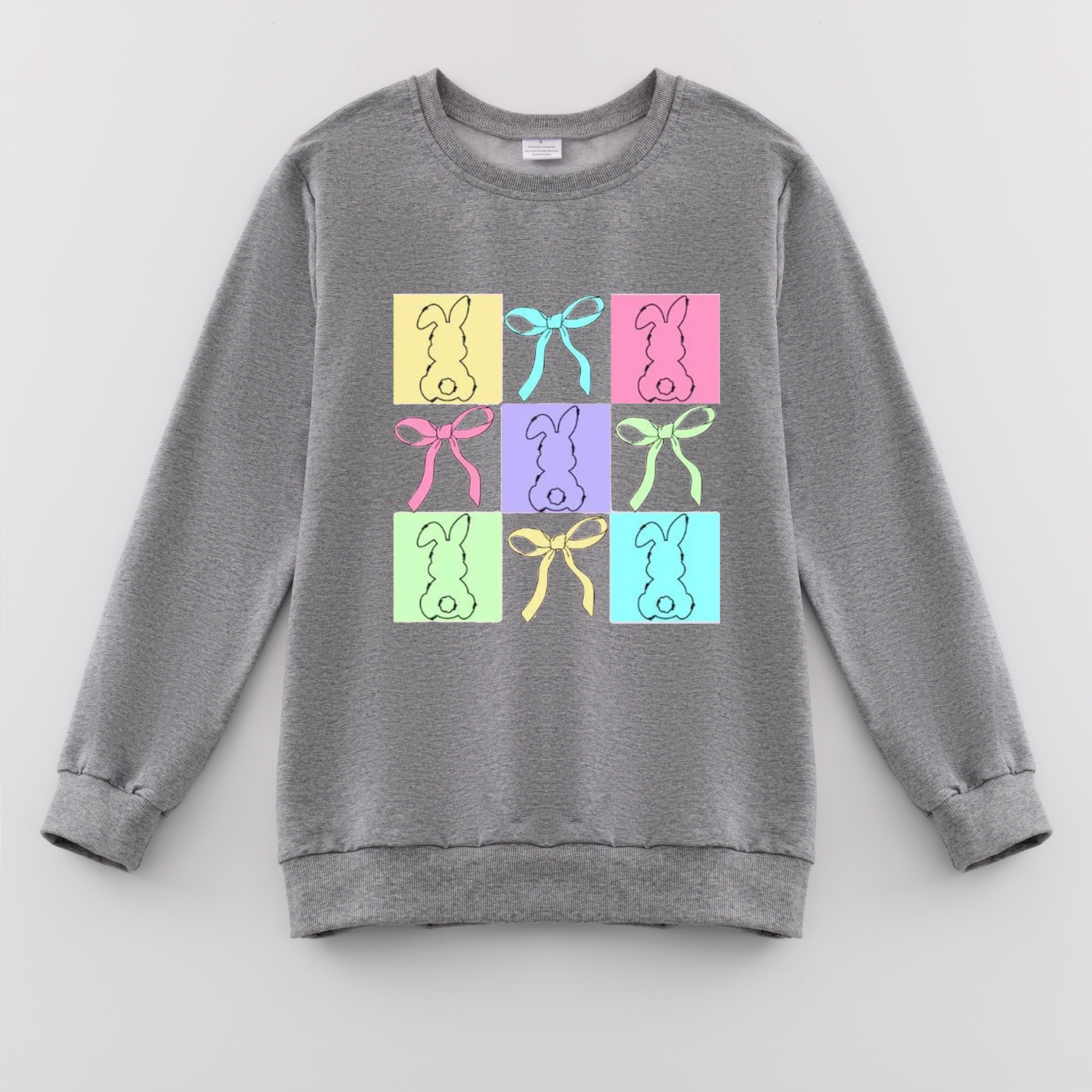 (Pre Order)Mommy and Me Easter Bunny Print Sweatshirt