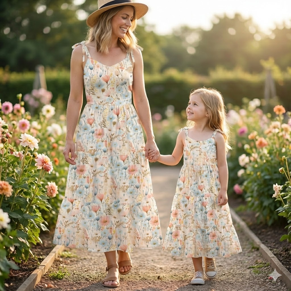 (Pre Order,Prepack Zone)Family Floral Print MAXI Dress