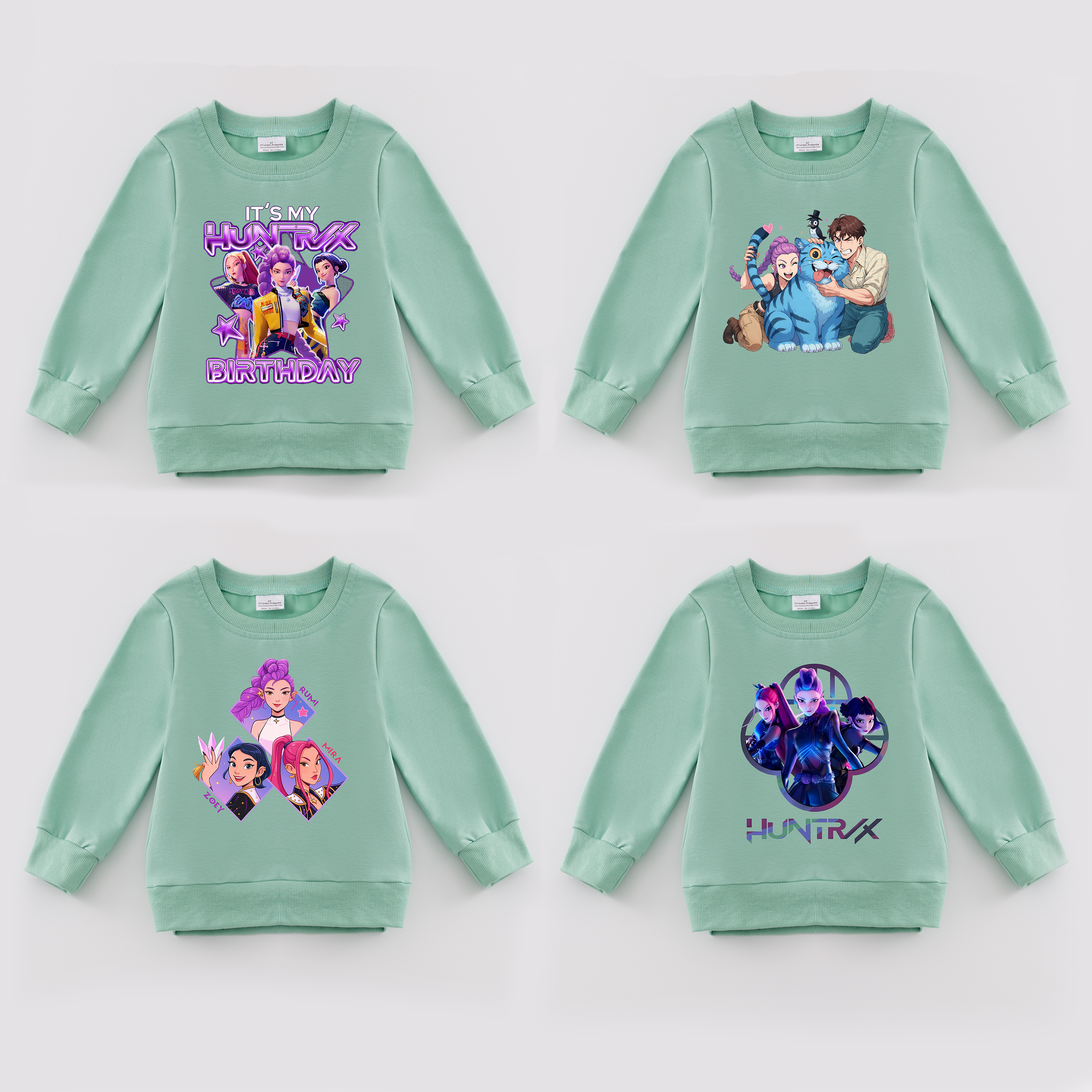 (Pre Order)Girls Spring&Summer Movie Character Print Cotton Sweatshirt