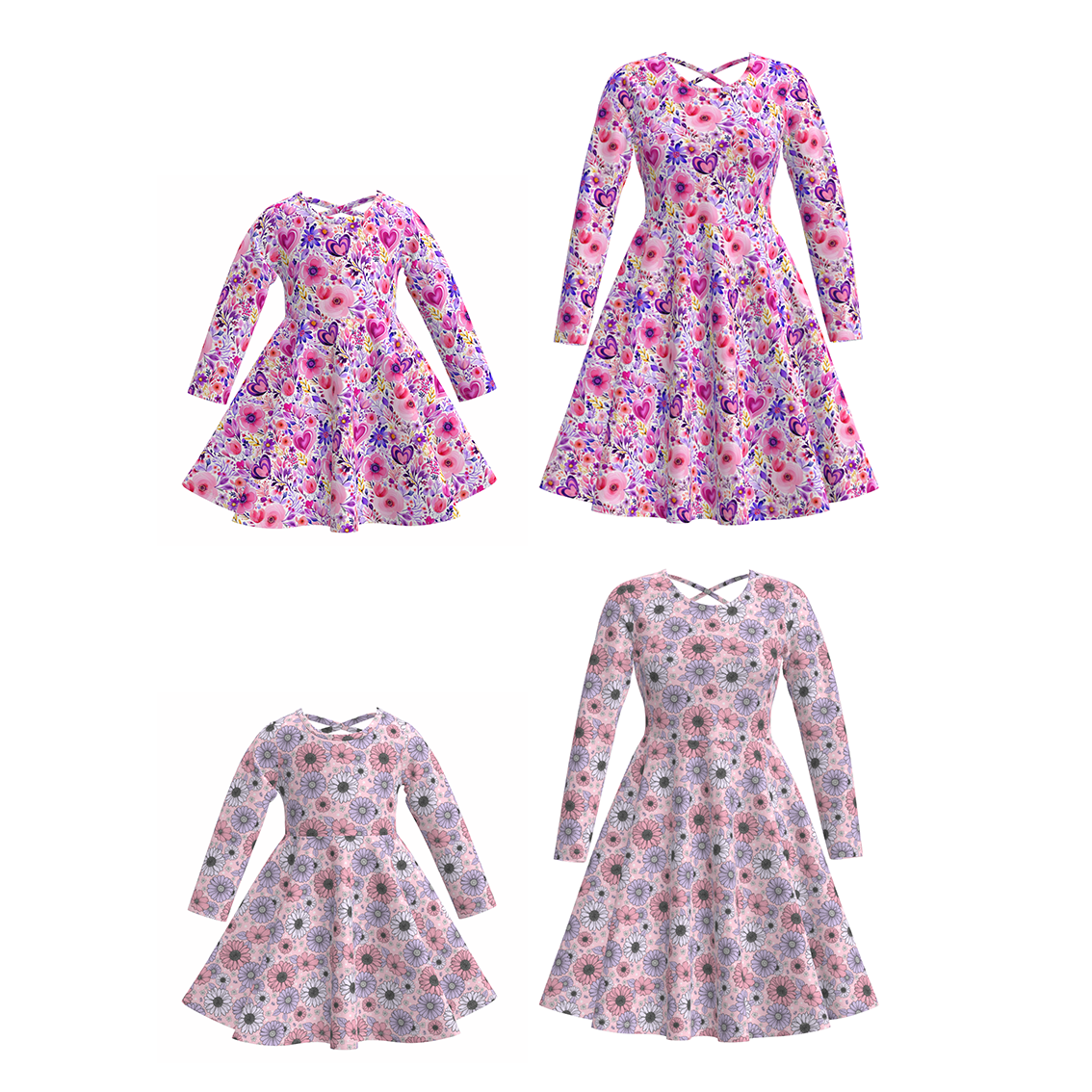 (Pre Order)Mommy and Me Valentine's Day Print Dress