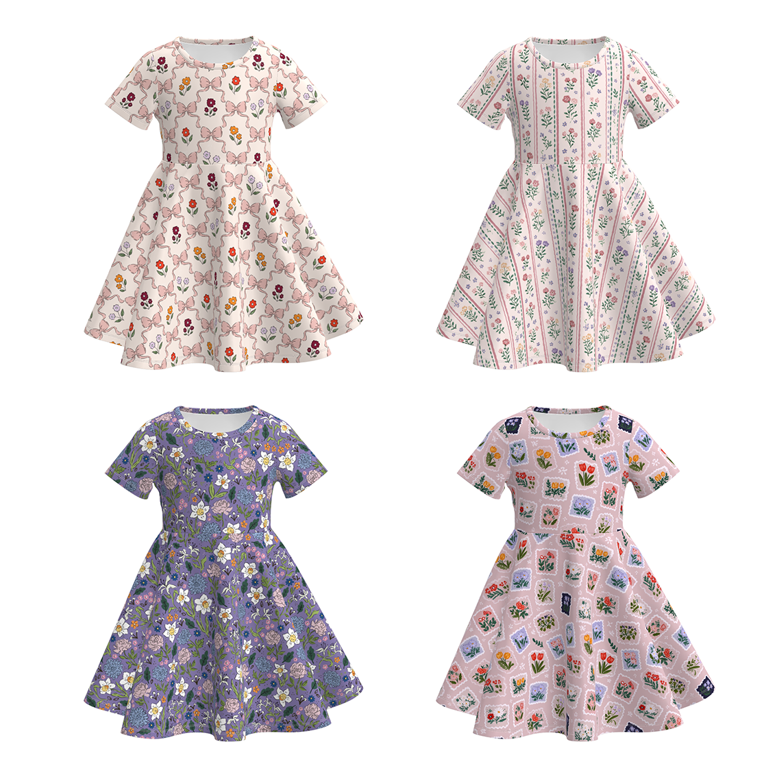 (Pre Order)Girls Spring&Summer Floral Print Dress