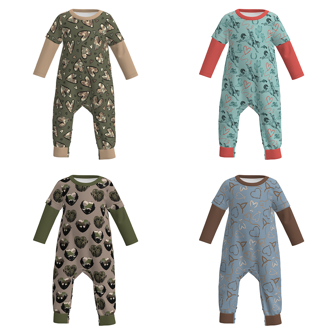 (Pre Order)Toddler Boys Valentine's Day Print Romper