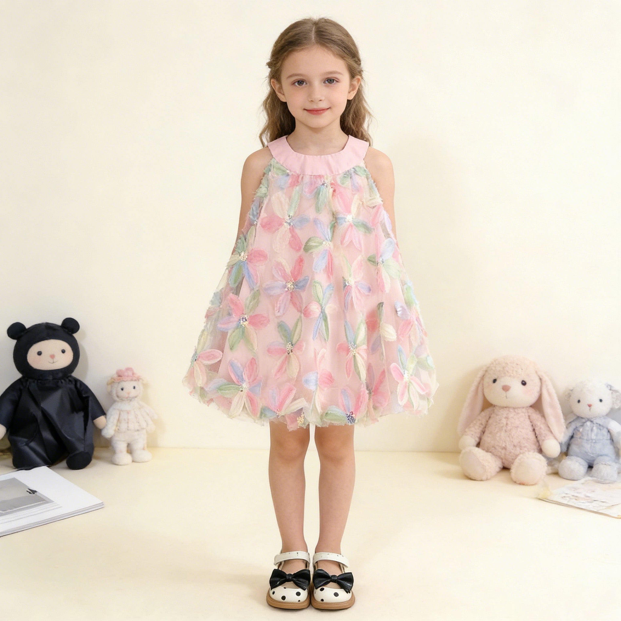 (In Production)Girls Spring&Summer Floral Gauzy Dress