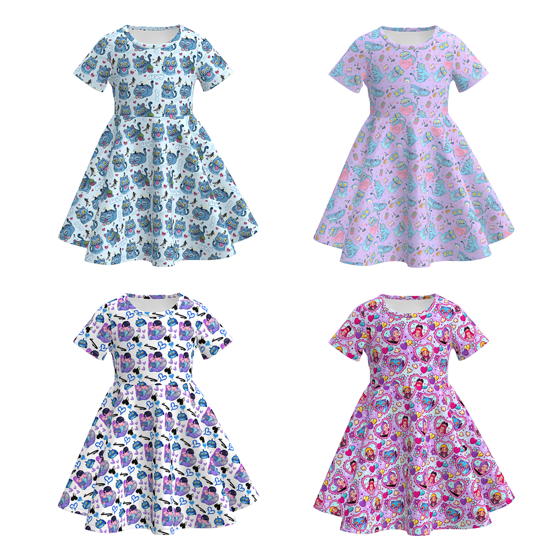 (Pre Order)Girls Valentine's Day Movie Character Print Dress