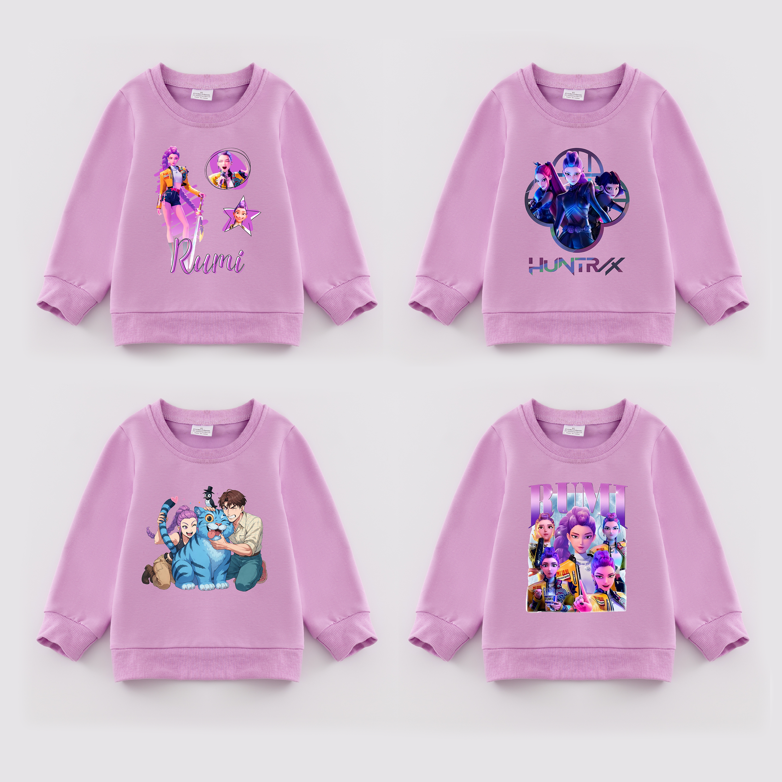 (Pre Order)Girls Spring&Summer Movie Character Print Cotton Sweatshirt