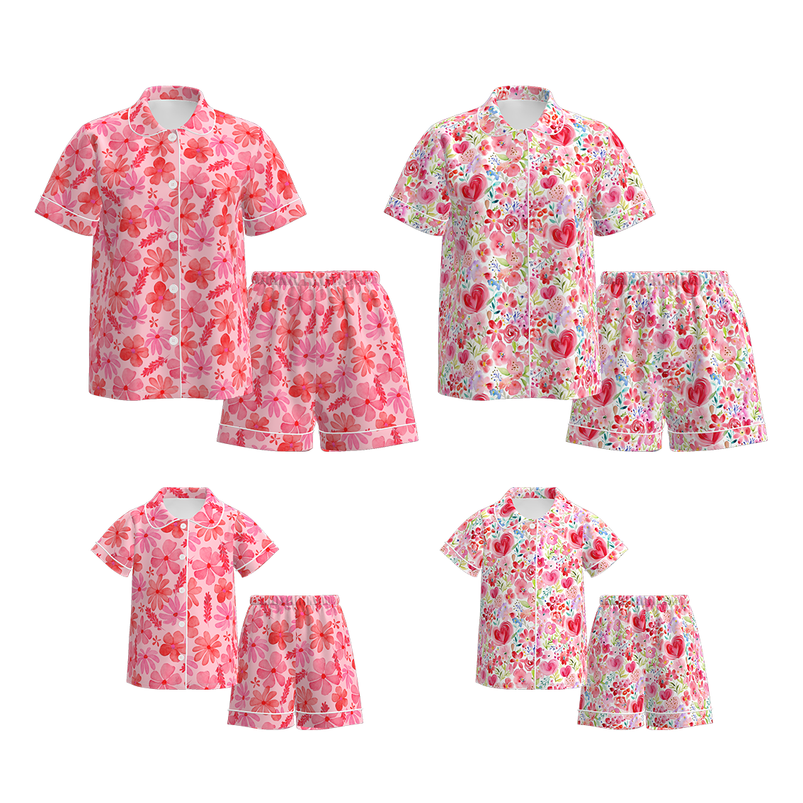 (Pre Order)Mommy and Me Valentine's Day Print Pajamas