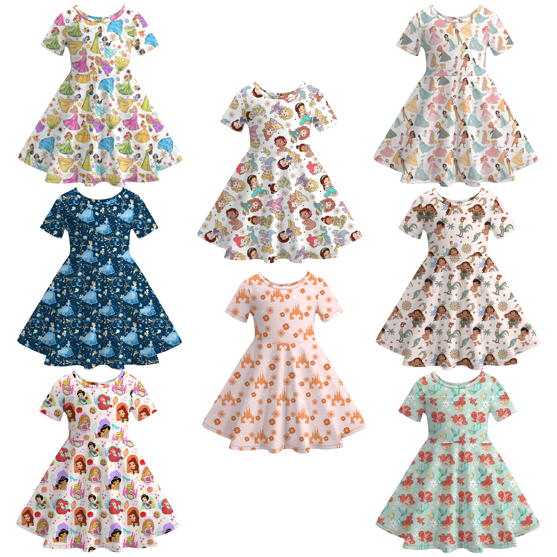(Pre Order)Girls Fall Princess Print Dress