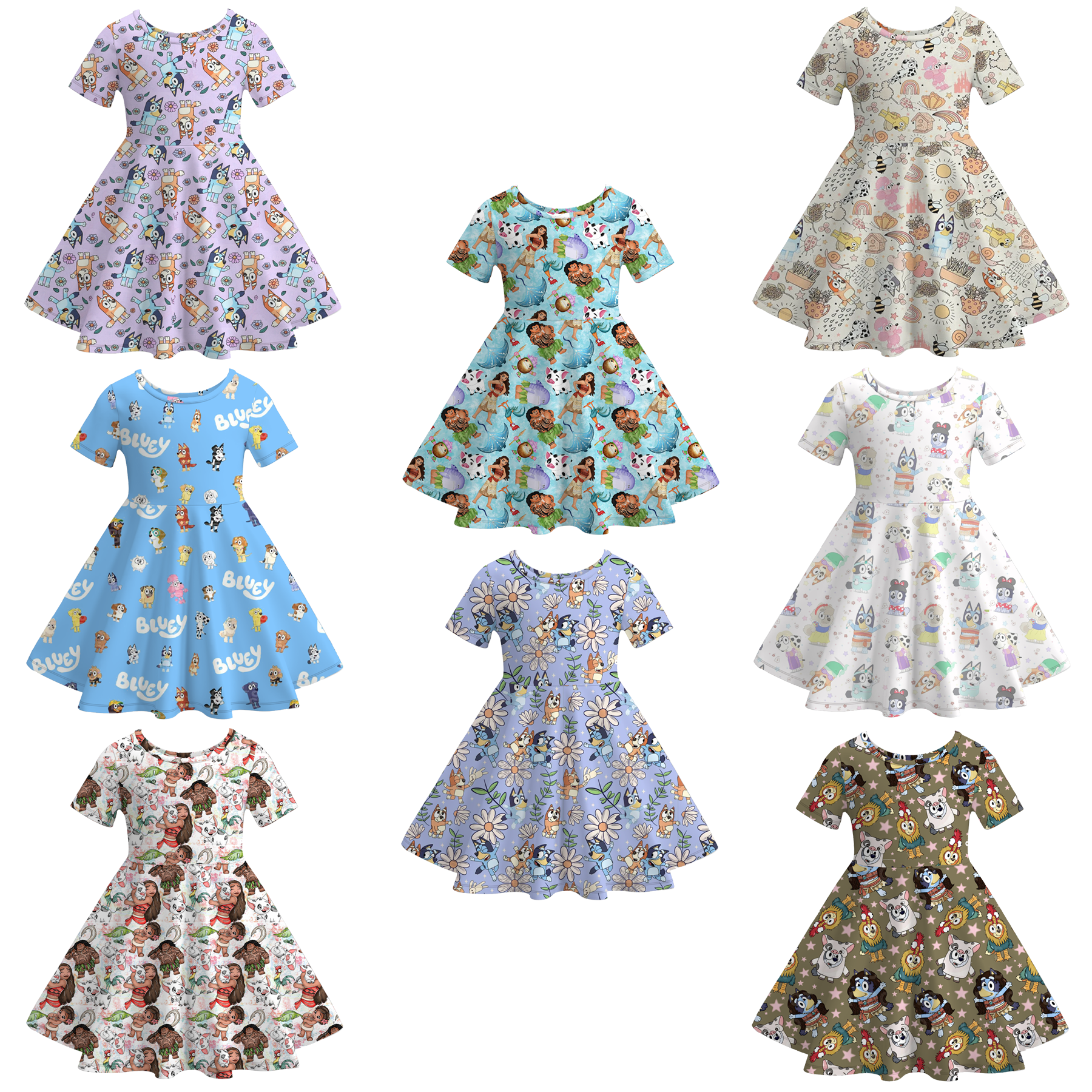(Pre Order)Girls Cute Cartoon Print Dress