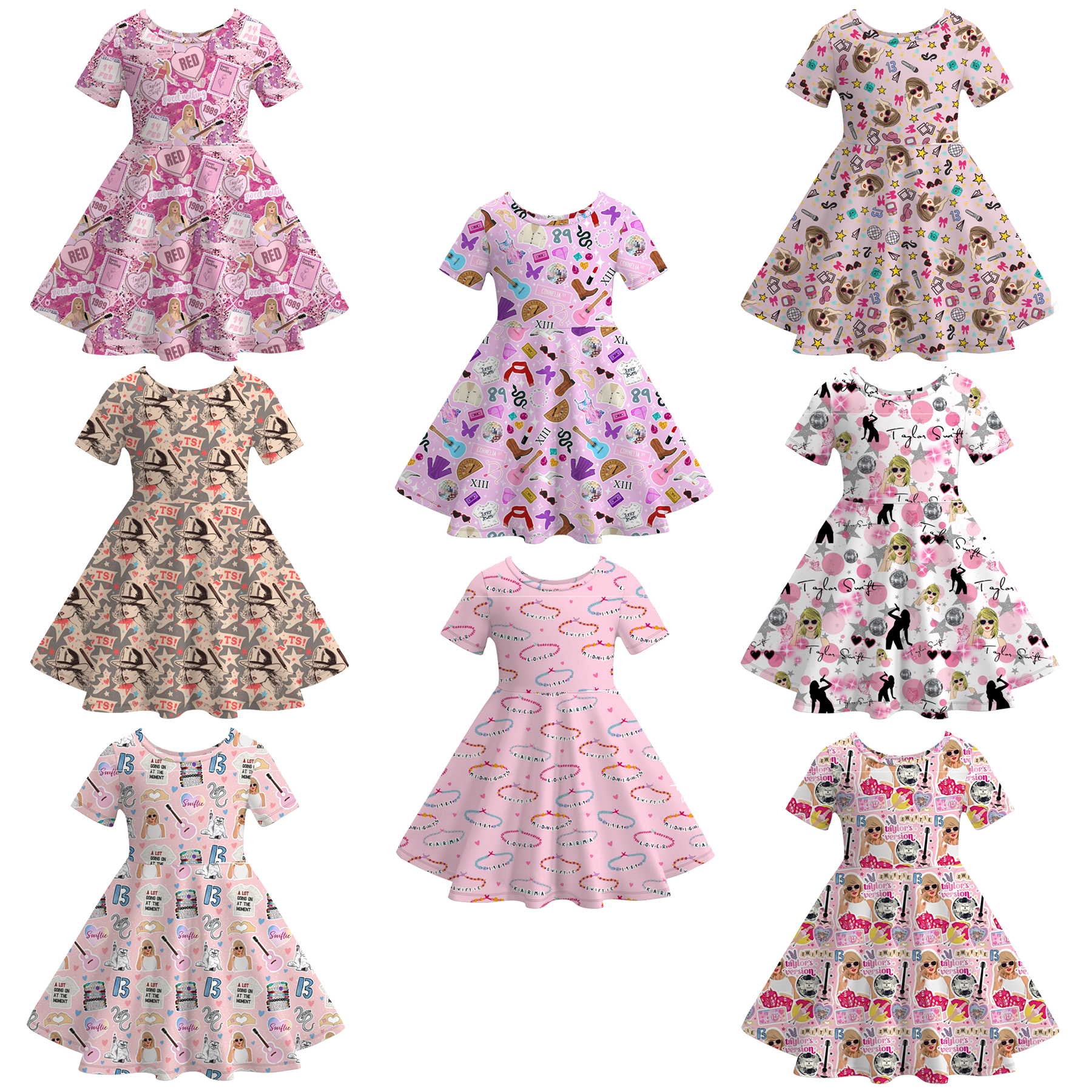 (Pre Order)Girls TS Print Milk Silk Dress