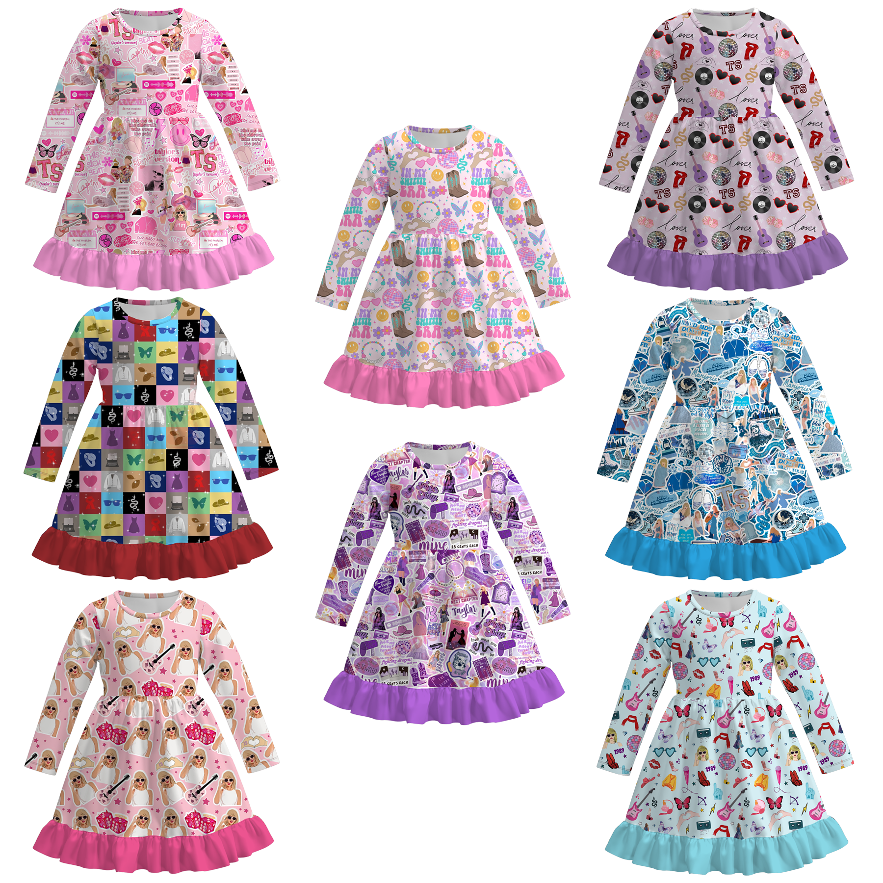 (Pre Order)Girls TS Print Milk Silk Dress
