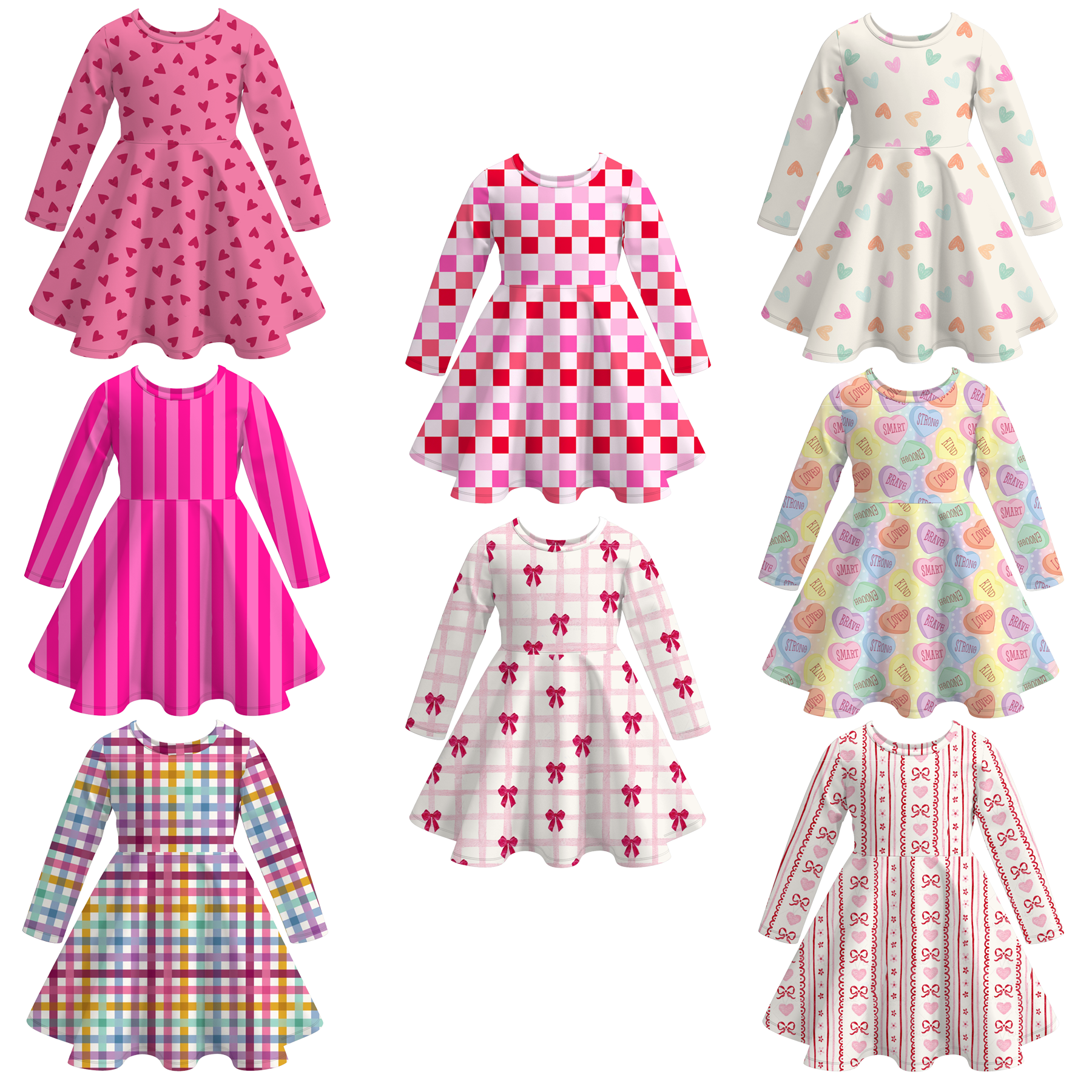 (Pre Order)Girls Valentine's Day Print Dress