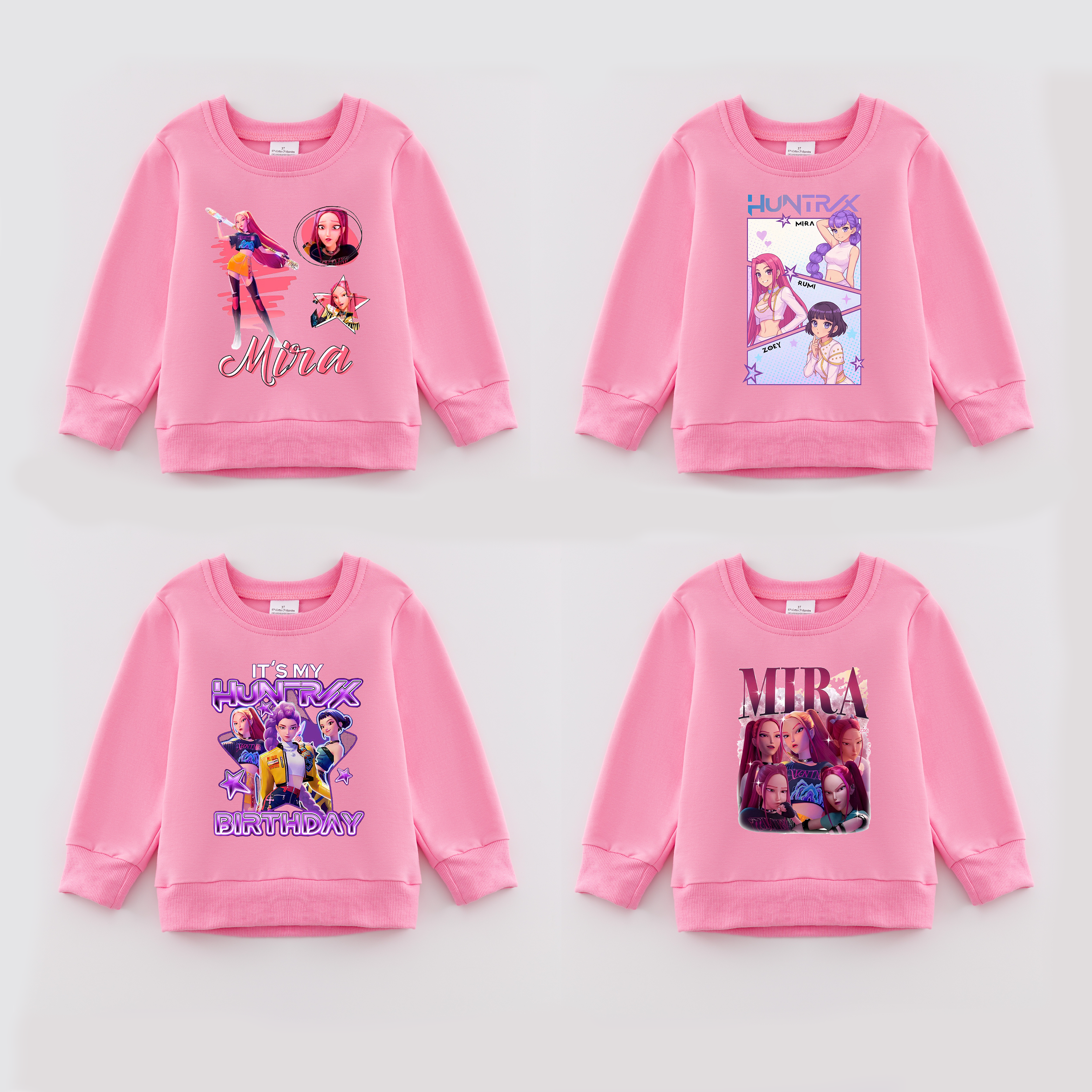 (Pre Order)Girls Spring&Summer Movie Character Print Cotton Sweatshirt