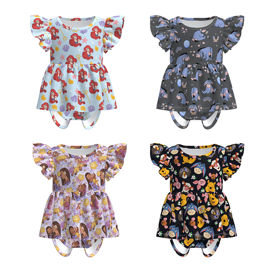 (Pre Order)Toddler Girls Spring&Summer Cartoon Print Romper