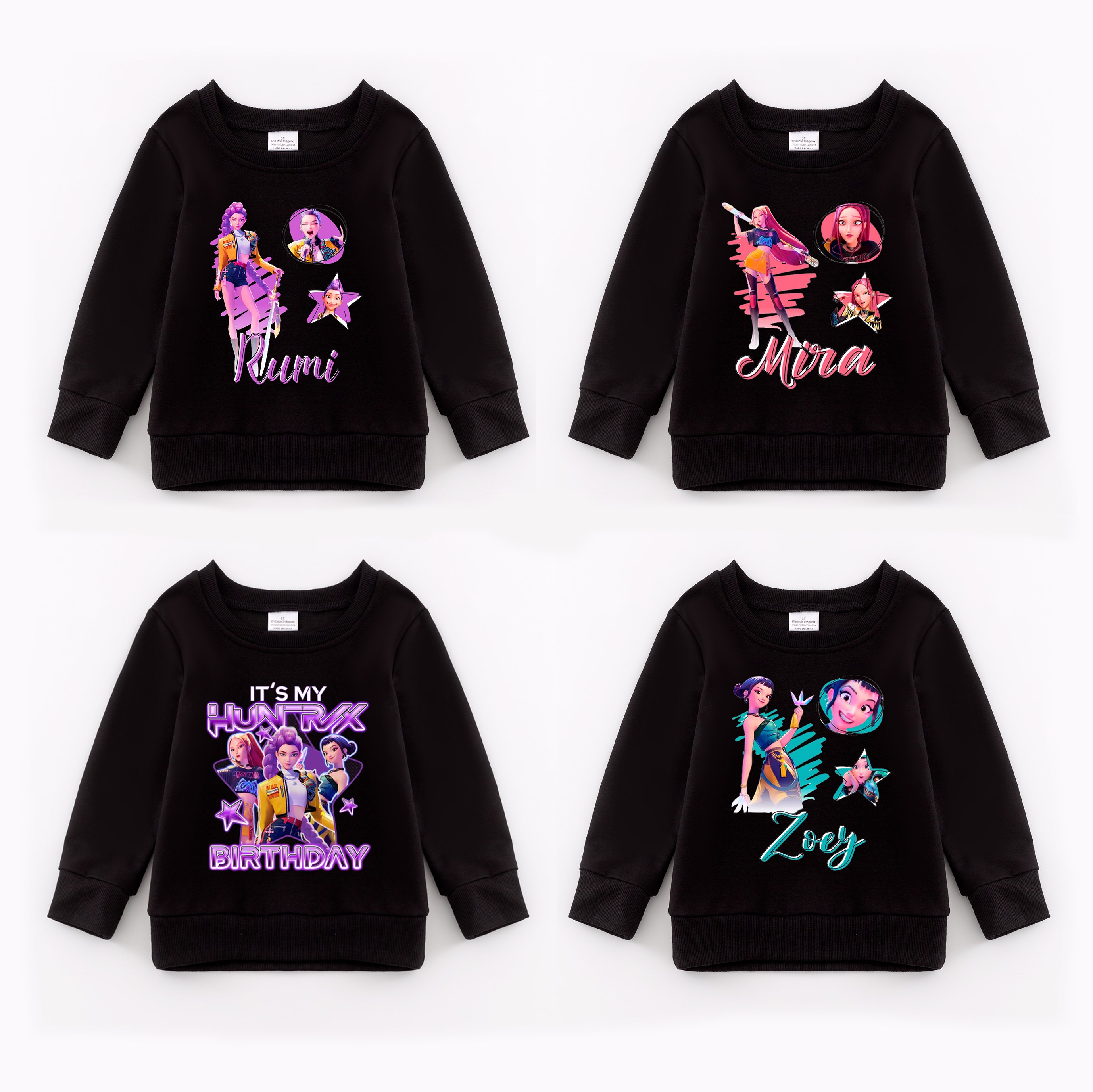 (Pre Order)Girls Spring&Summer Movie Character Print Cotton Sweatshirt