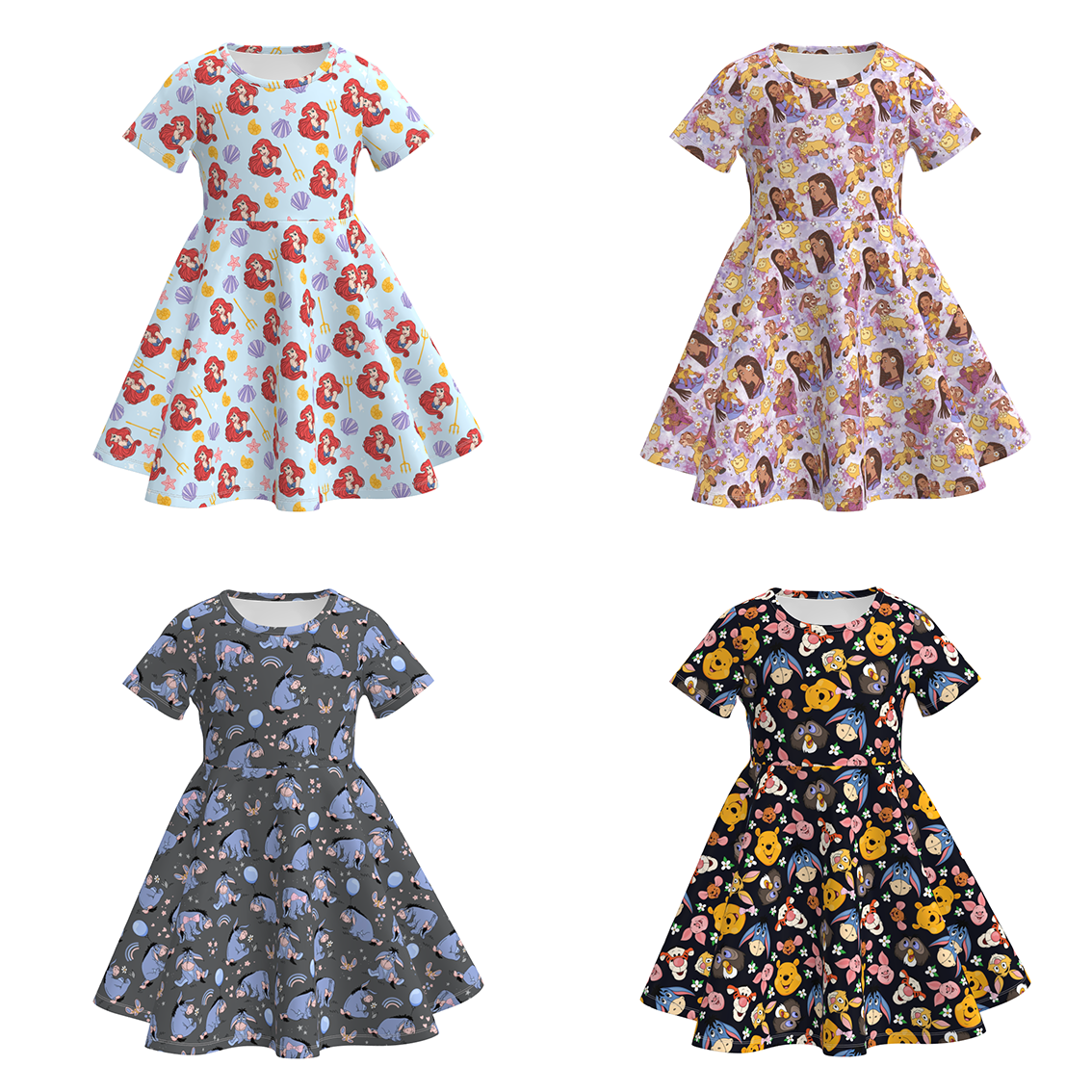 (Pre Order)Girls Spring&Summer Cartoon Print Dress
