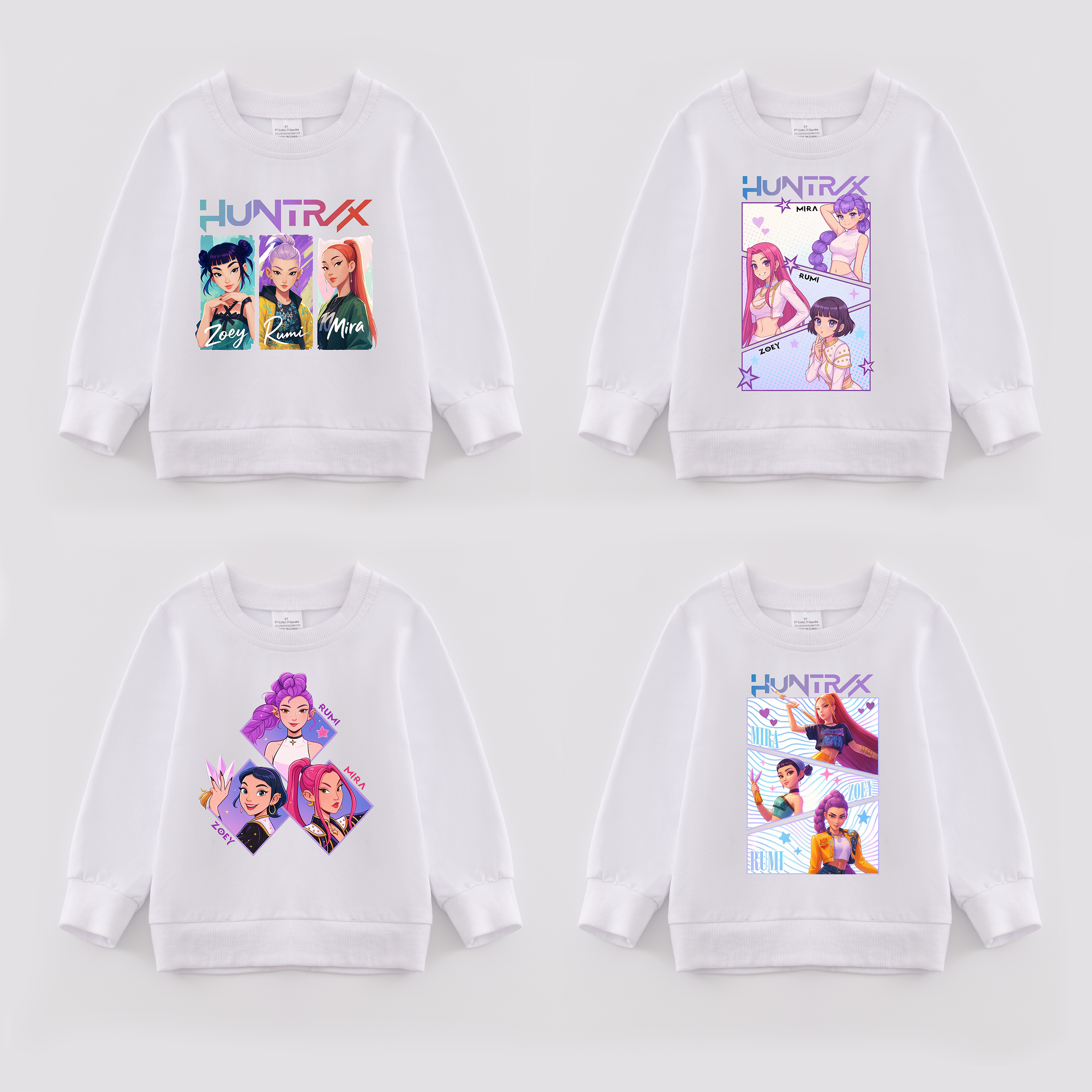 (Pre Order)Girls Spring&Summer Movie Character Print Cotton Sweatshirt