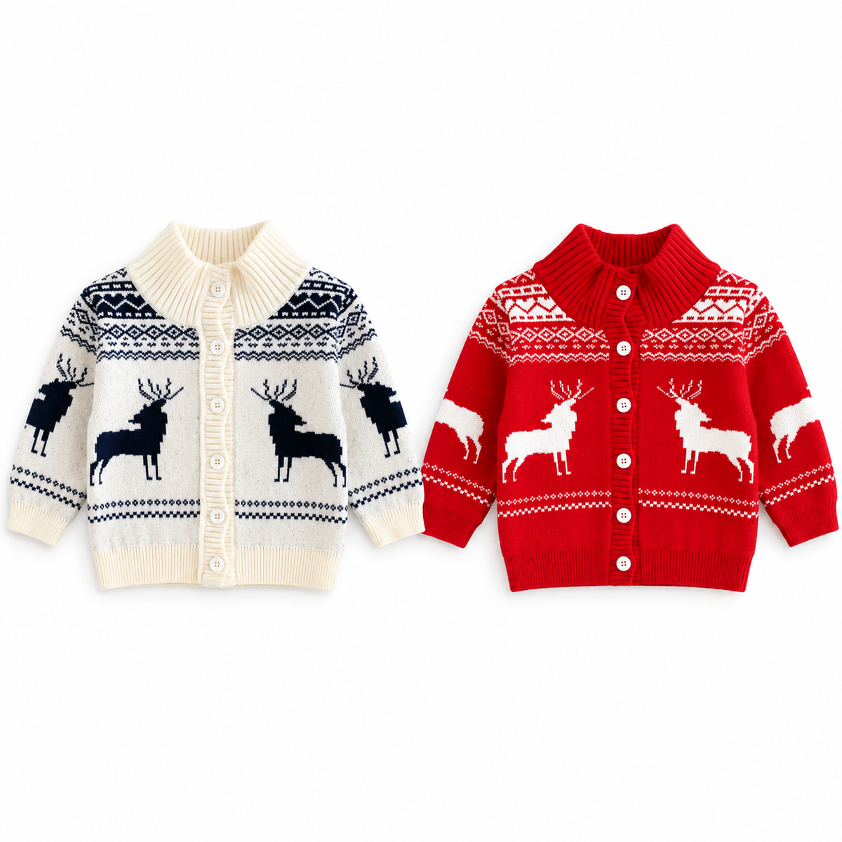 (Pre Order 2 Weeks)Unisex Christmas Jacquard Knit Cardigan