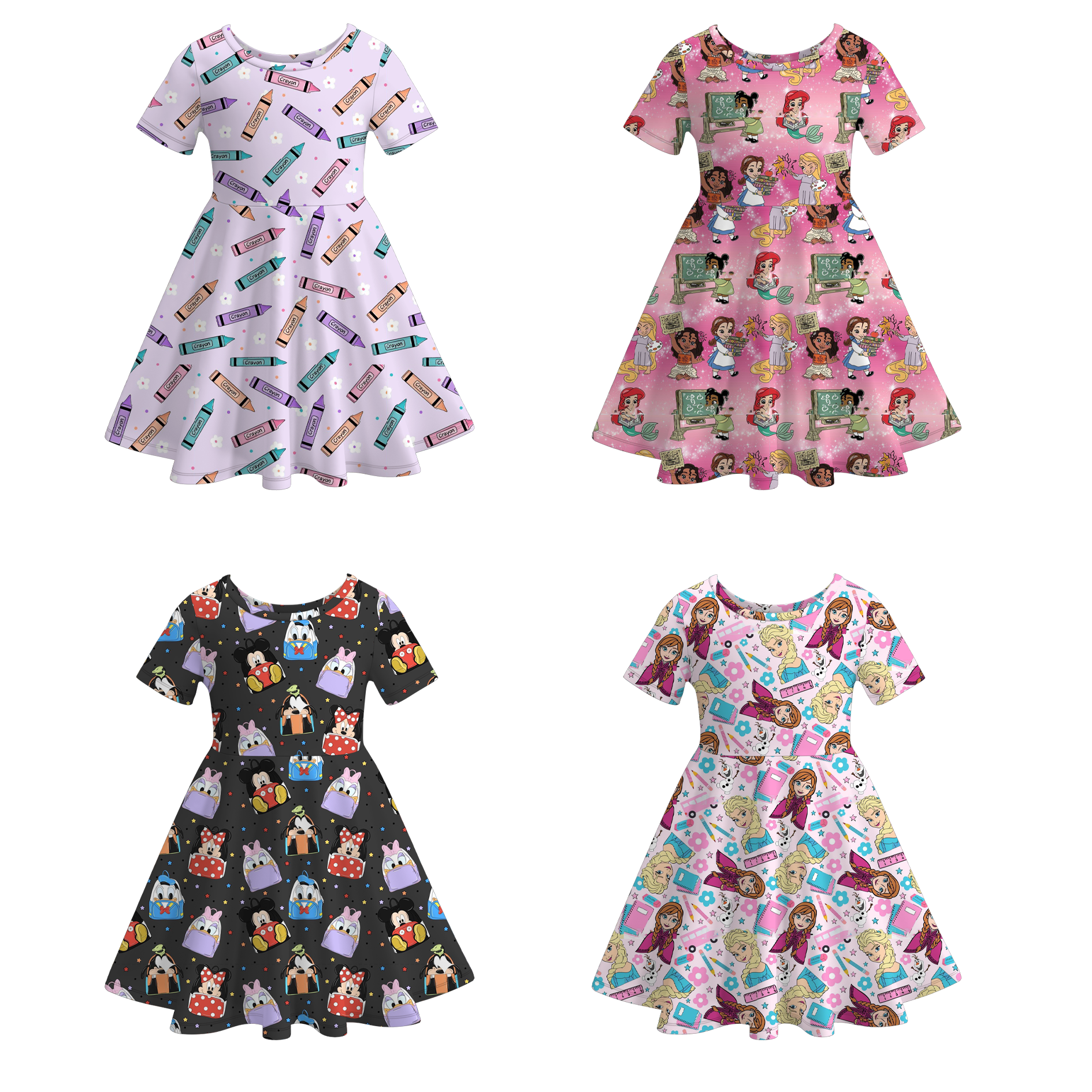 (Pre Order)Girls Summer Back To School Print Dress