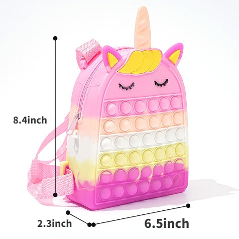 (Pre Order)Girls Silicone Unicorn Backpack