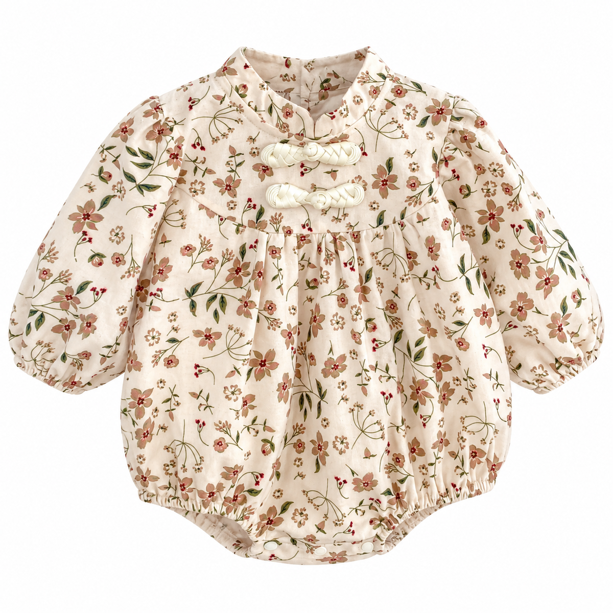 (Pre Order 2 Weeks)Toddler Girls Fall Floral Print Cotton Romper