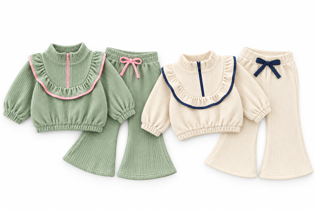 (Pre Order 2 Weeks)Girls Fall Corduroy Ruffle Outfit Set