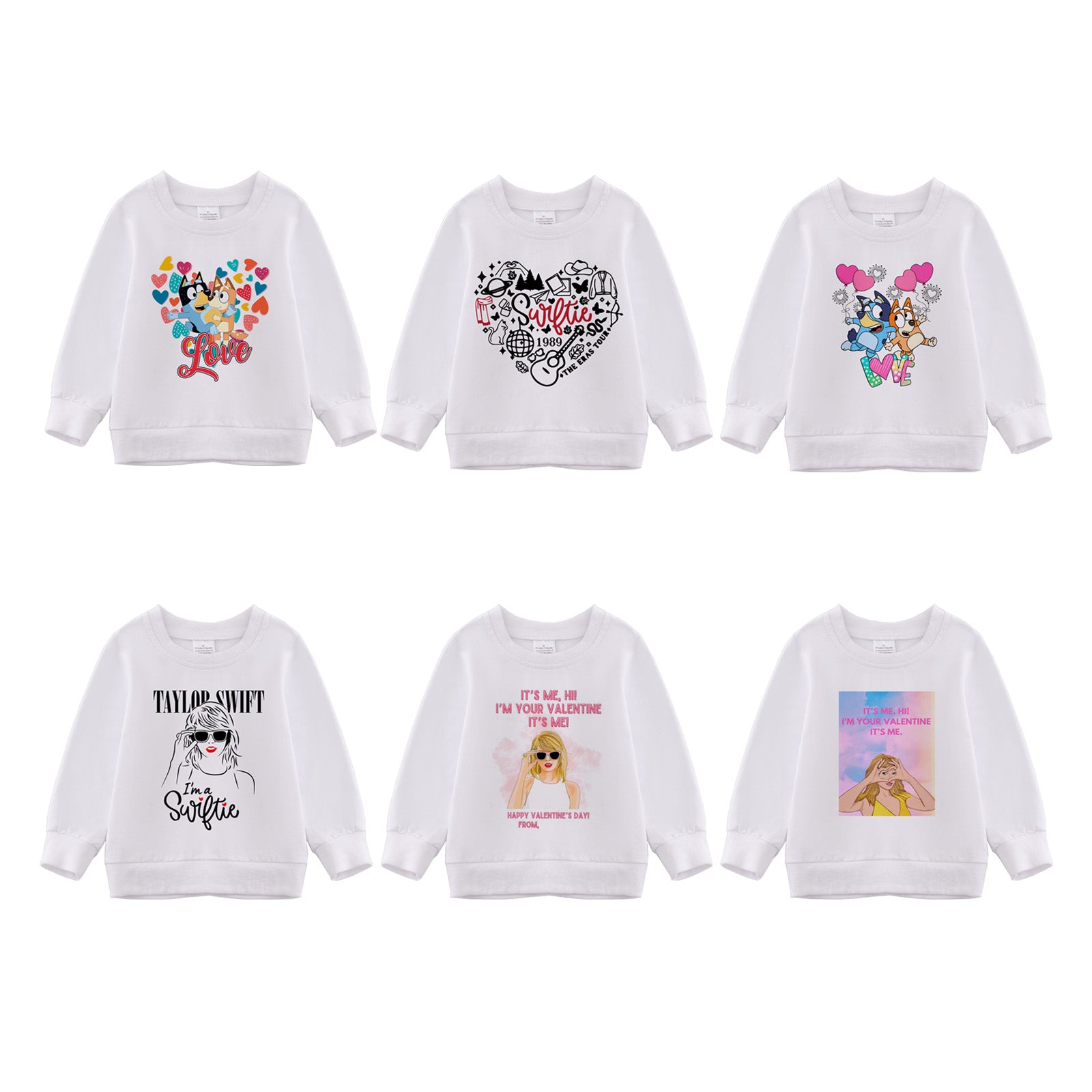 (Pre Order)Girls Fall Cartoon and TS Print Sweatshirt