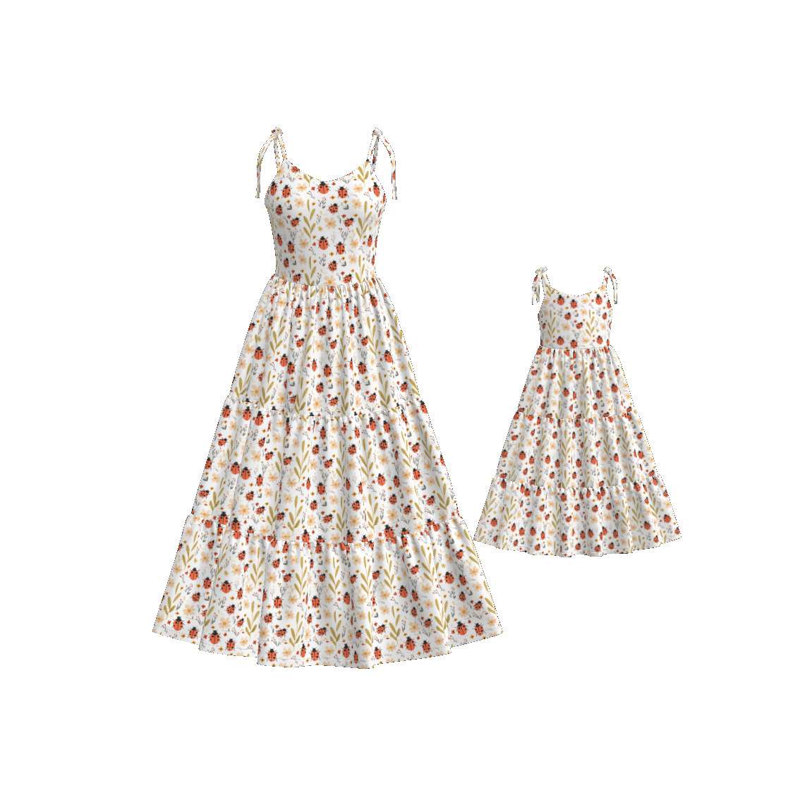 (Pre Order)Mommy and Me Spring and Summer Floral Print MAXI Dress