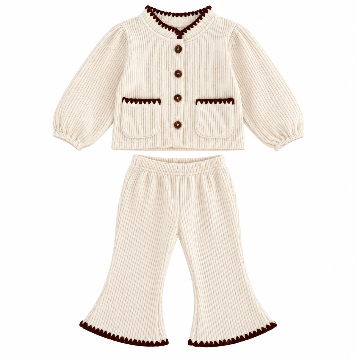 (Pre Order 2 Weeks)Girls Fall Rib Fabric Outfit Set