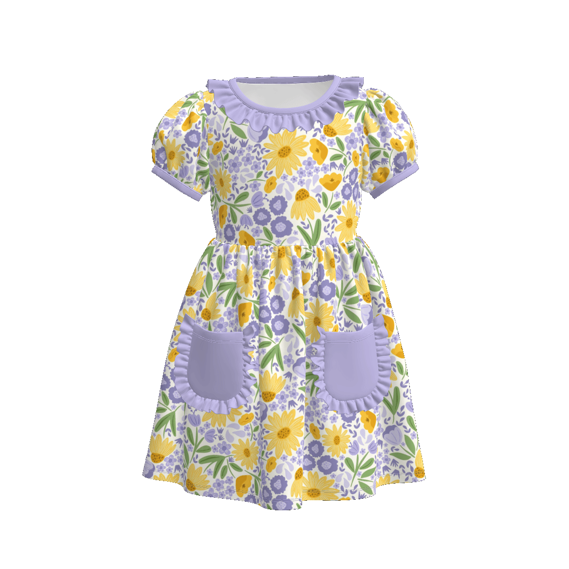 (Pre Order)Girls Easter Bunny Print Dress
