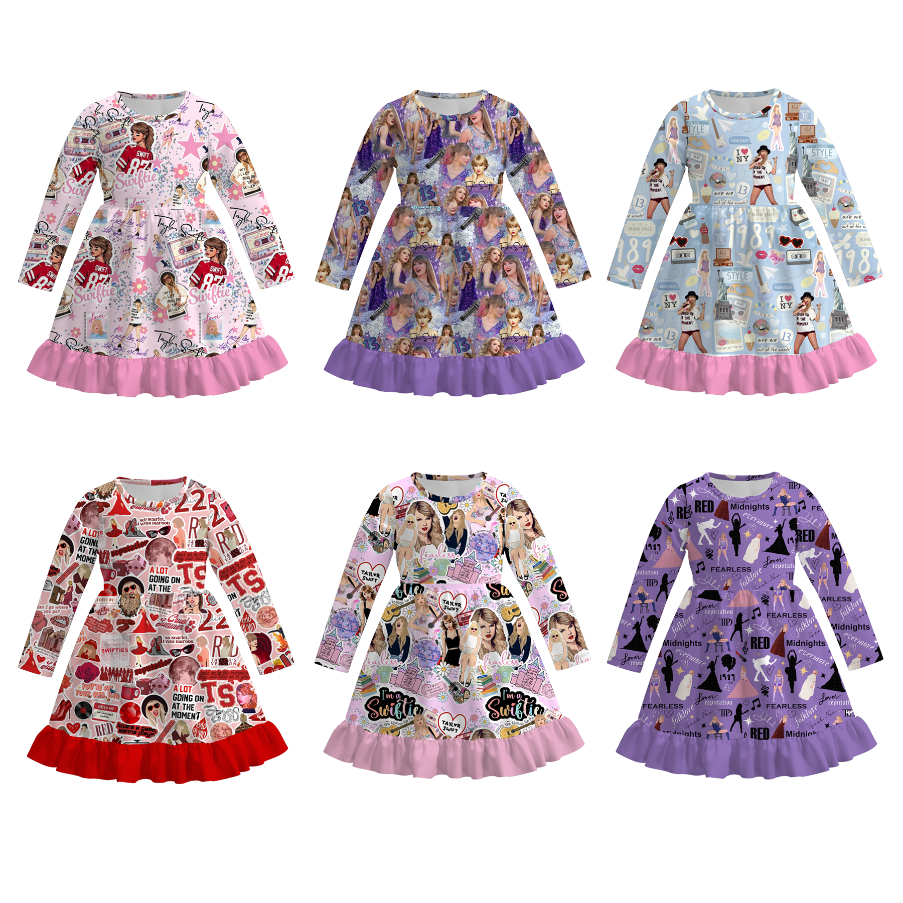 (Pre Order)Girls Fall TS Print Dress