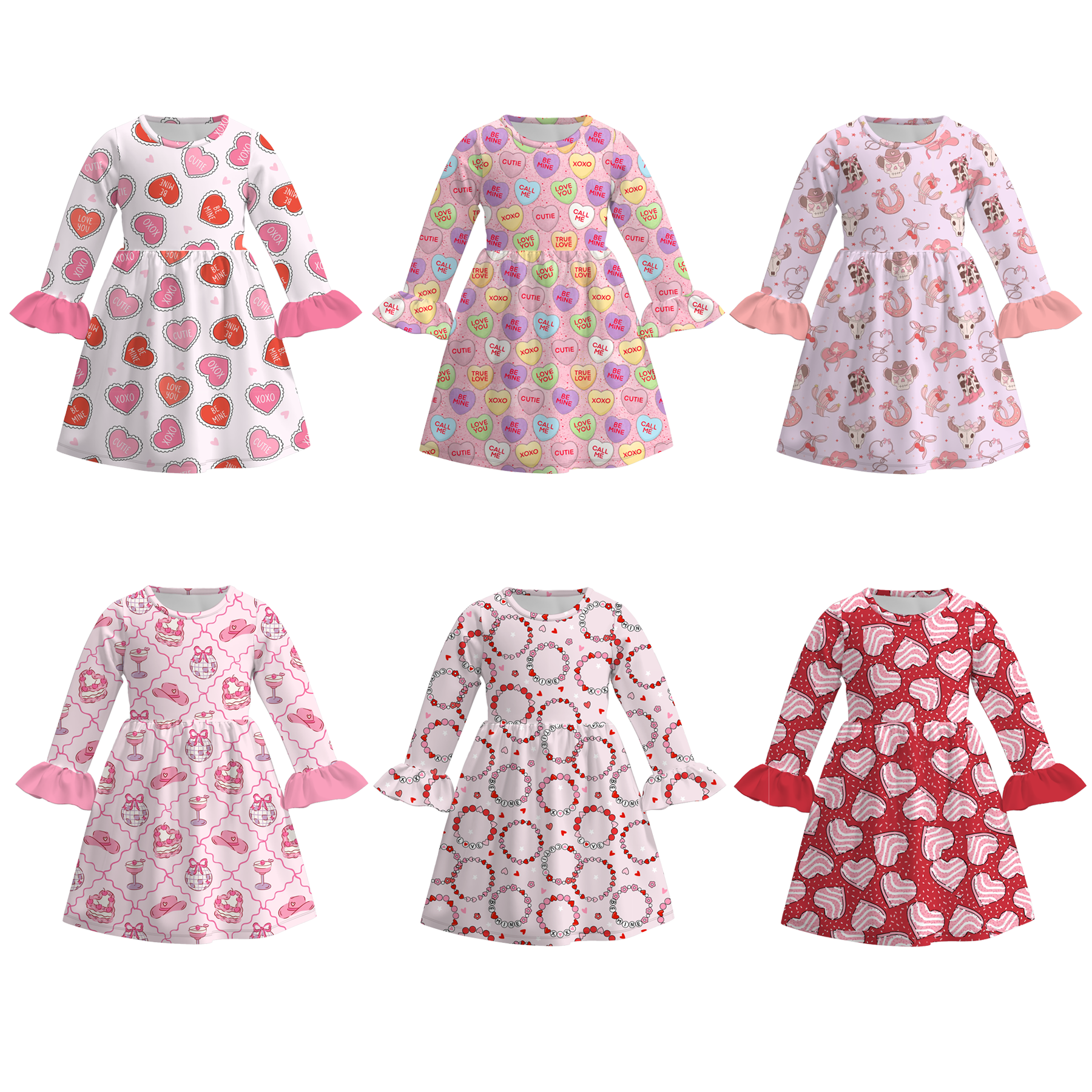 (Pre Order)Girls Valentine's Day Print Dress