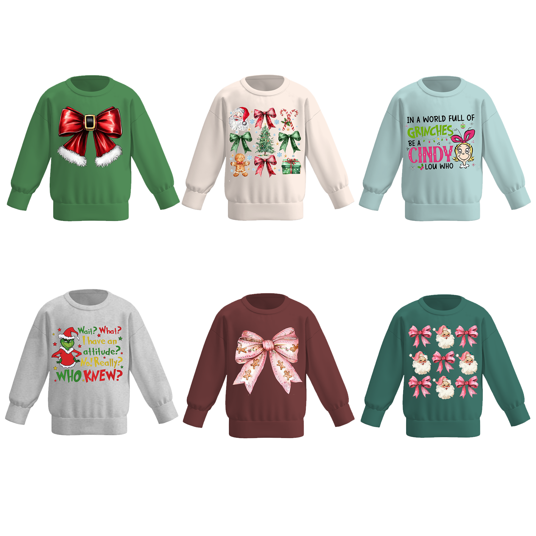 (Pre Order)Girls Christmas Print Sweatshirt