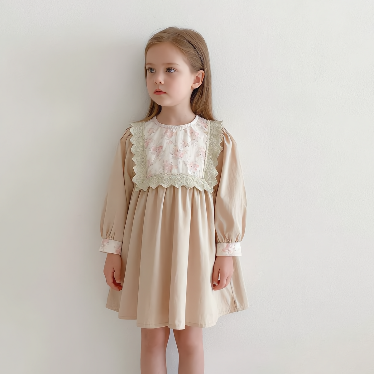 (Pre Order 2 Weeks)Girls Fall&Spring Floral Lace Dress