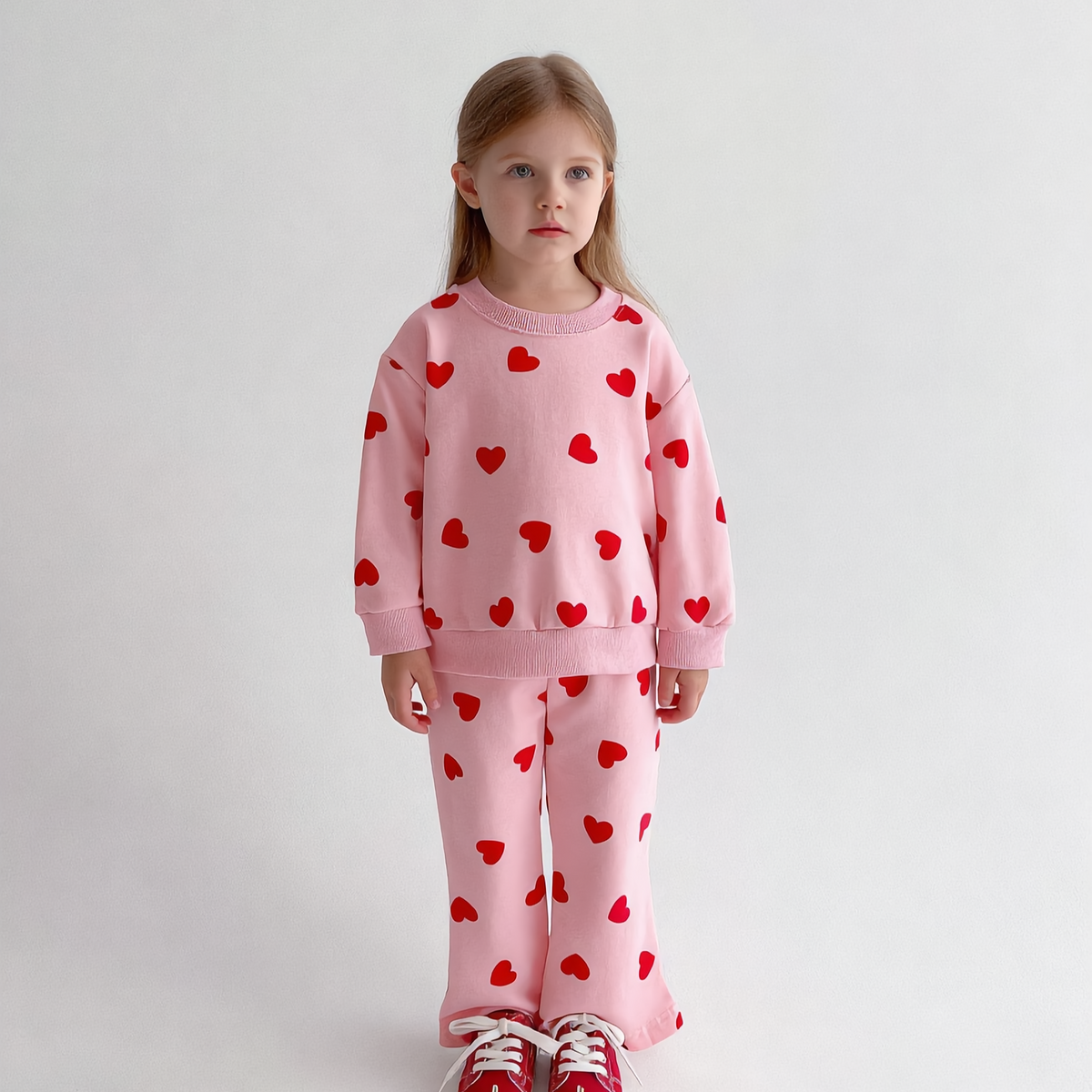 (Pre Order 2 Weeks)Kids Valentine's Day Print Outfit Set