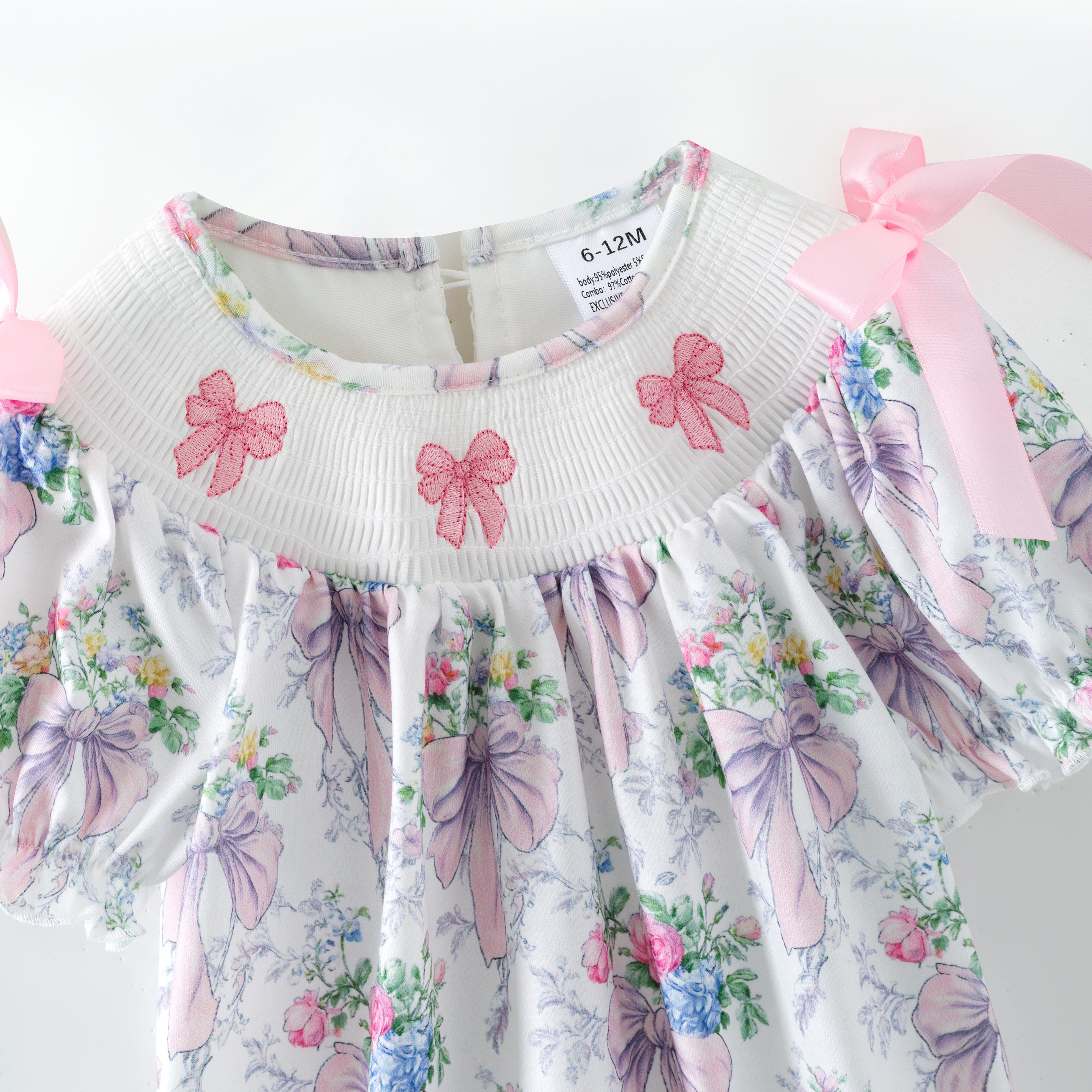 （Pre Order,Prepack Zone）Family Bow Embroidery Dress&Romper（Mix Size）