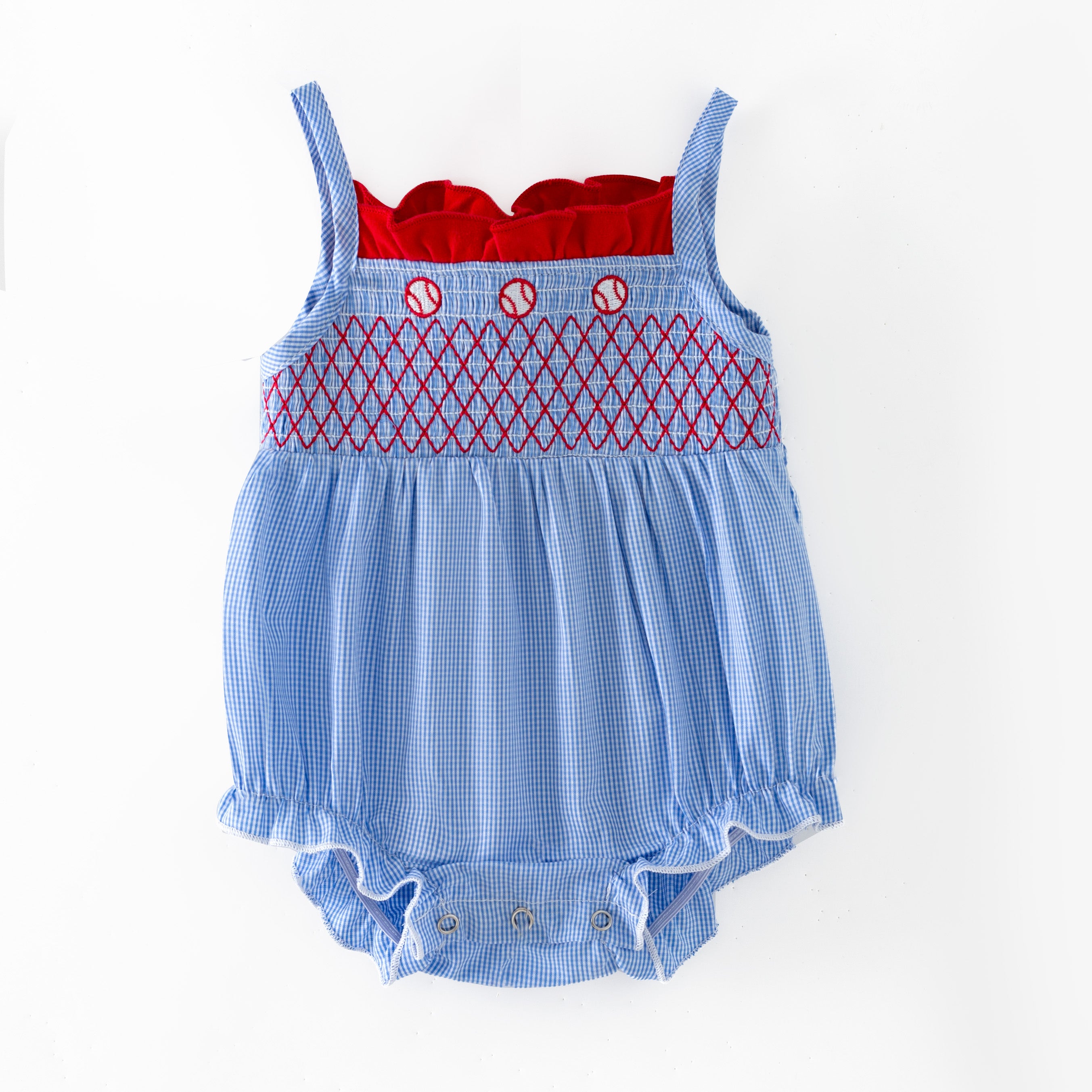 （In Stock）Siblings Spring&Summer Baseball Embroidery Romper