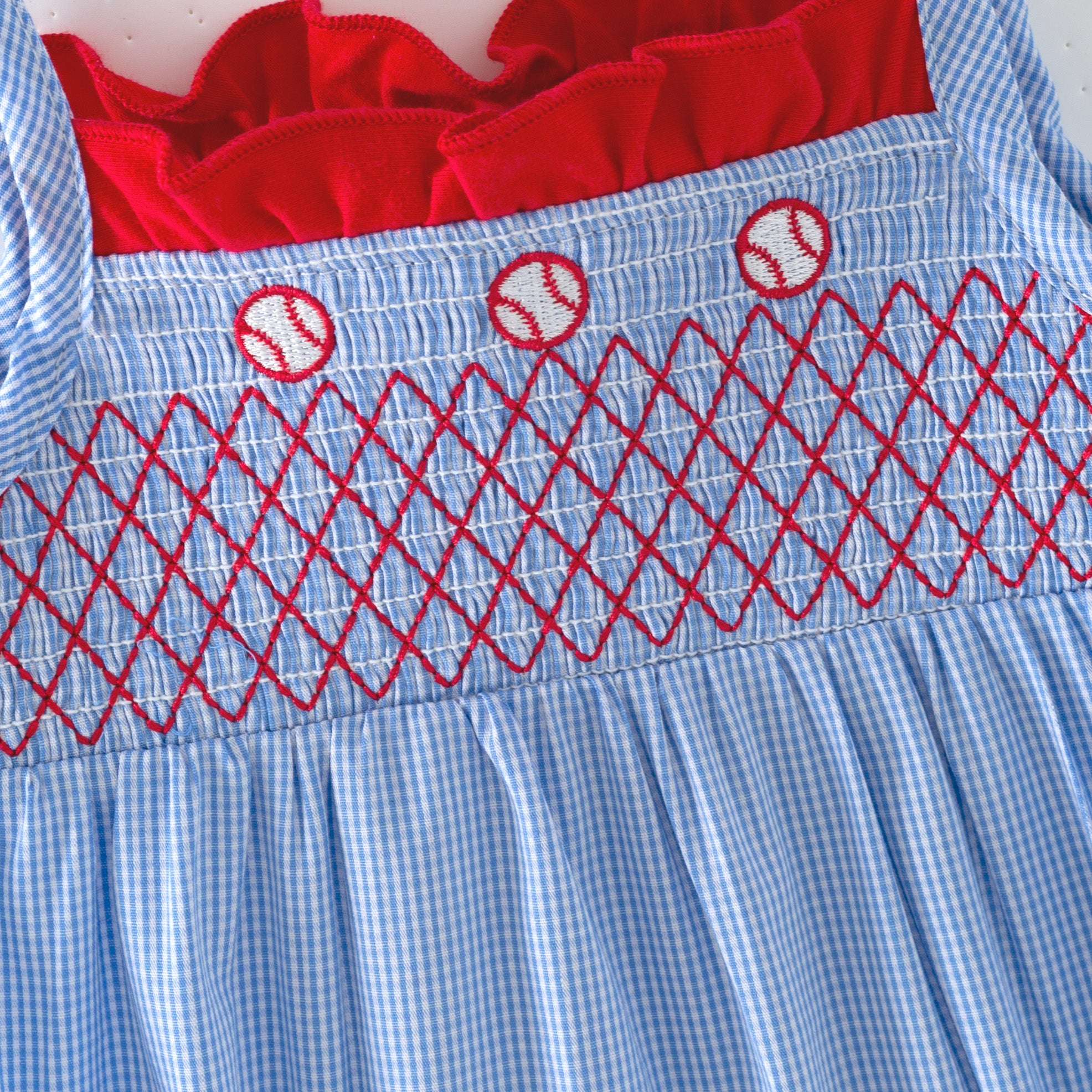 （In Stock）Siblings Spring&Summer Baseball Embroidery Romper