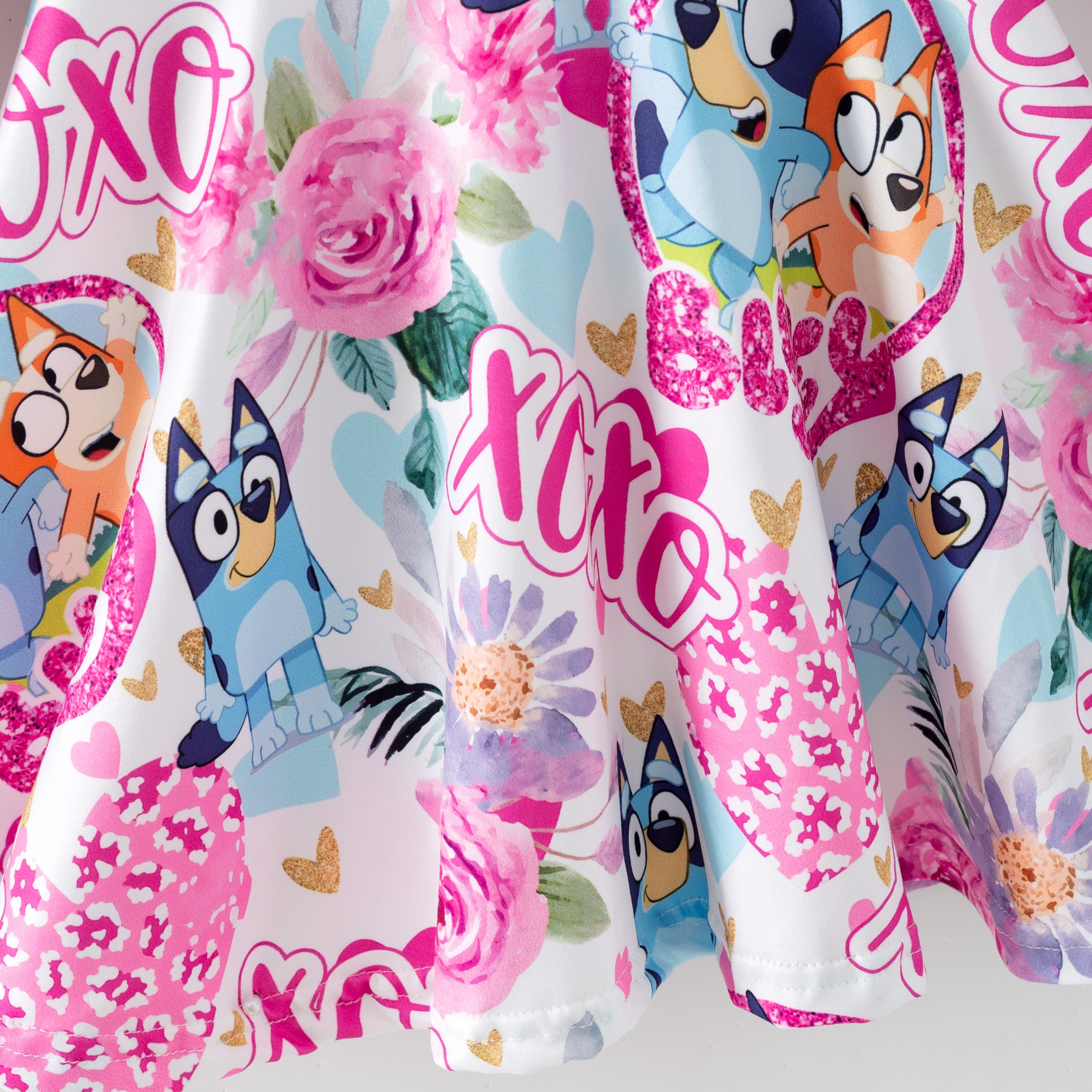 （Pre Order,Prepack Zone）Girls Valentine's Day Cartoon Print Dress（Mix Size）