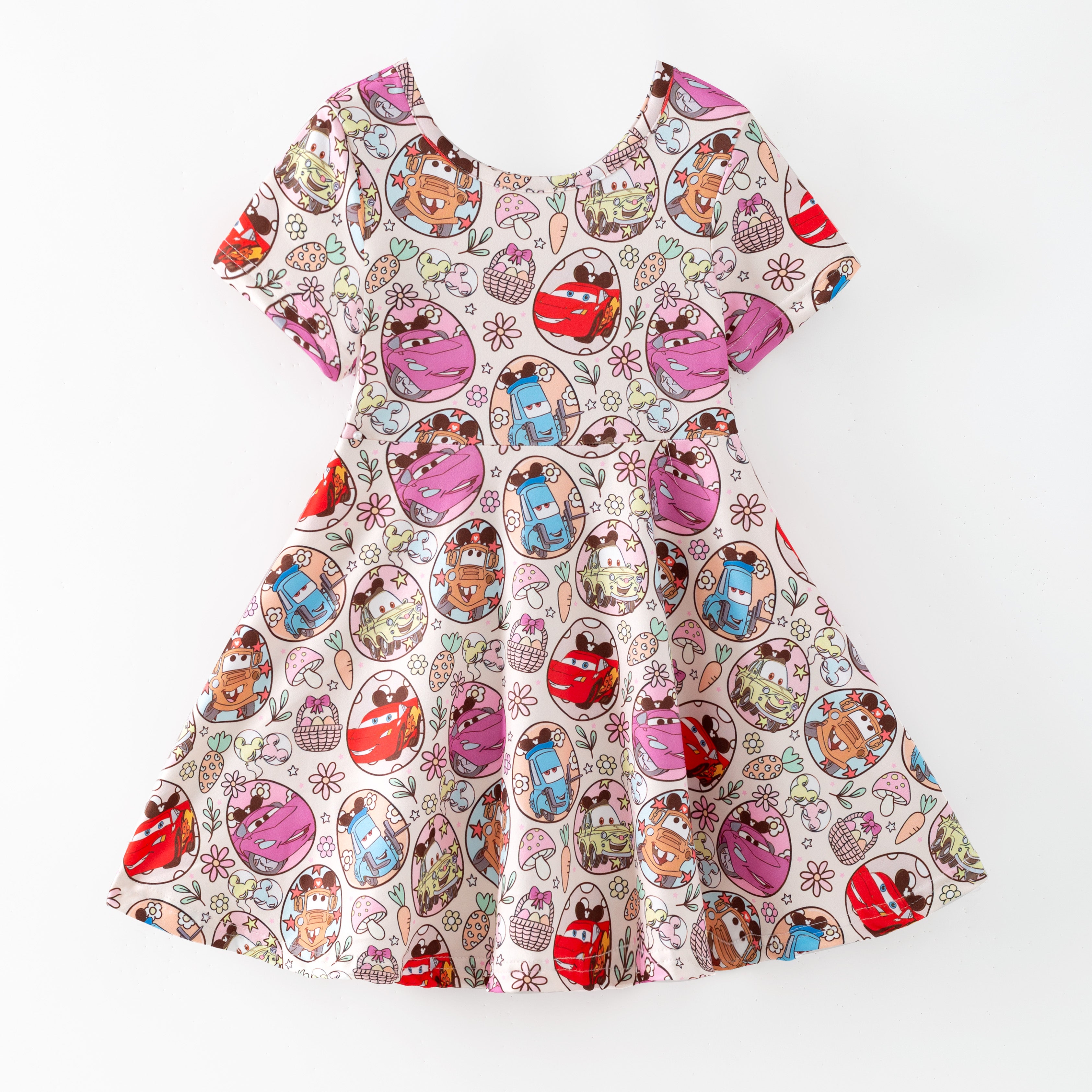 （Pre Order,Prepack Zone）Girls Valentine's Day Cartoon Print Dress（Mix Size）