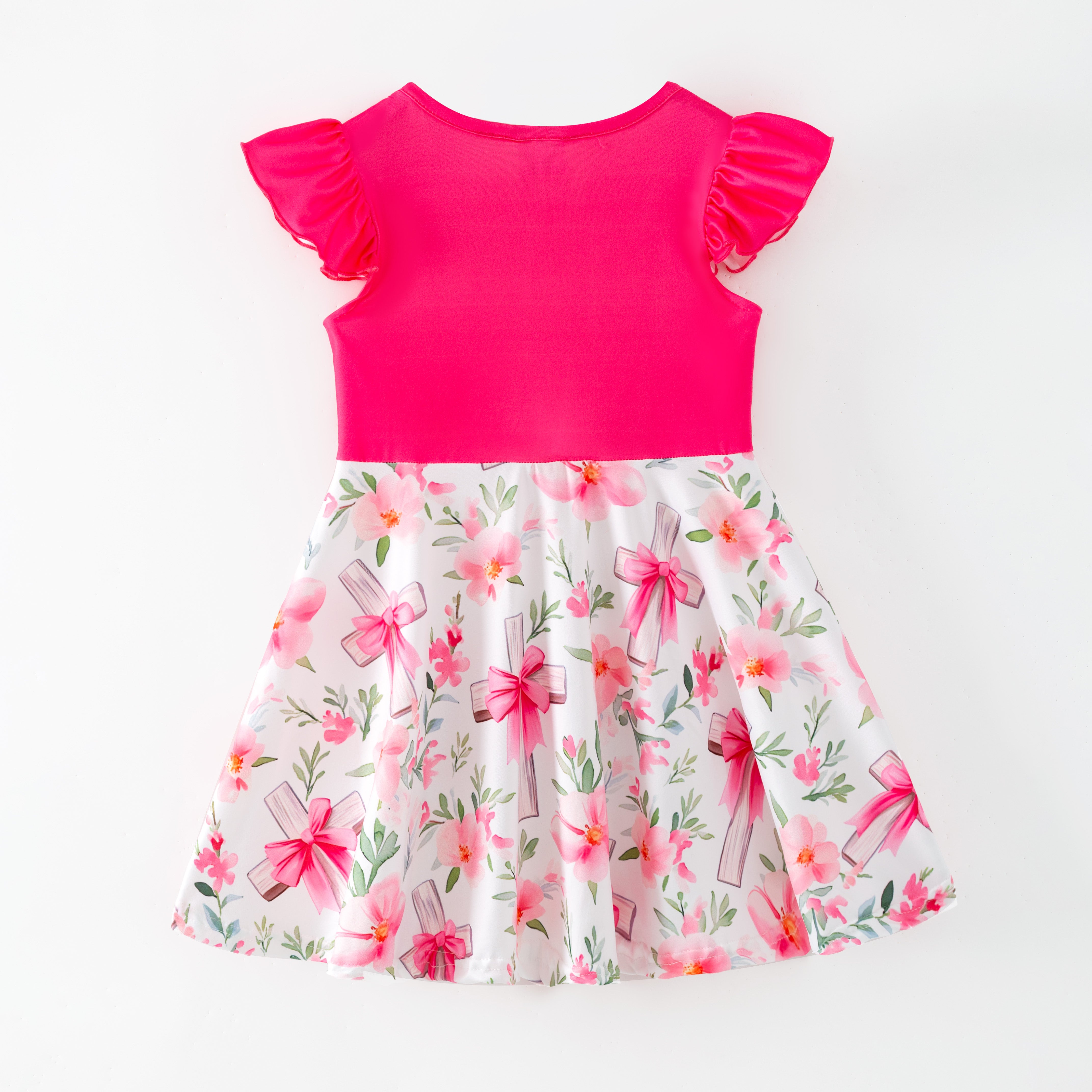 （Pre Order,Prepack Zone）Girls Easter Cross Print Dress（Mix Size）