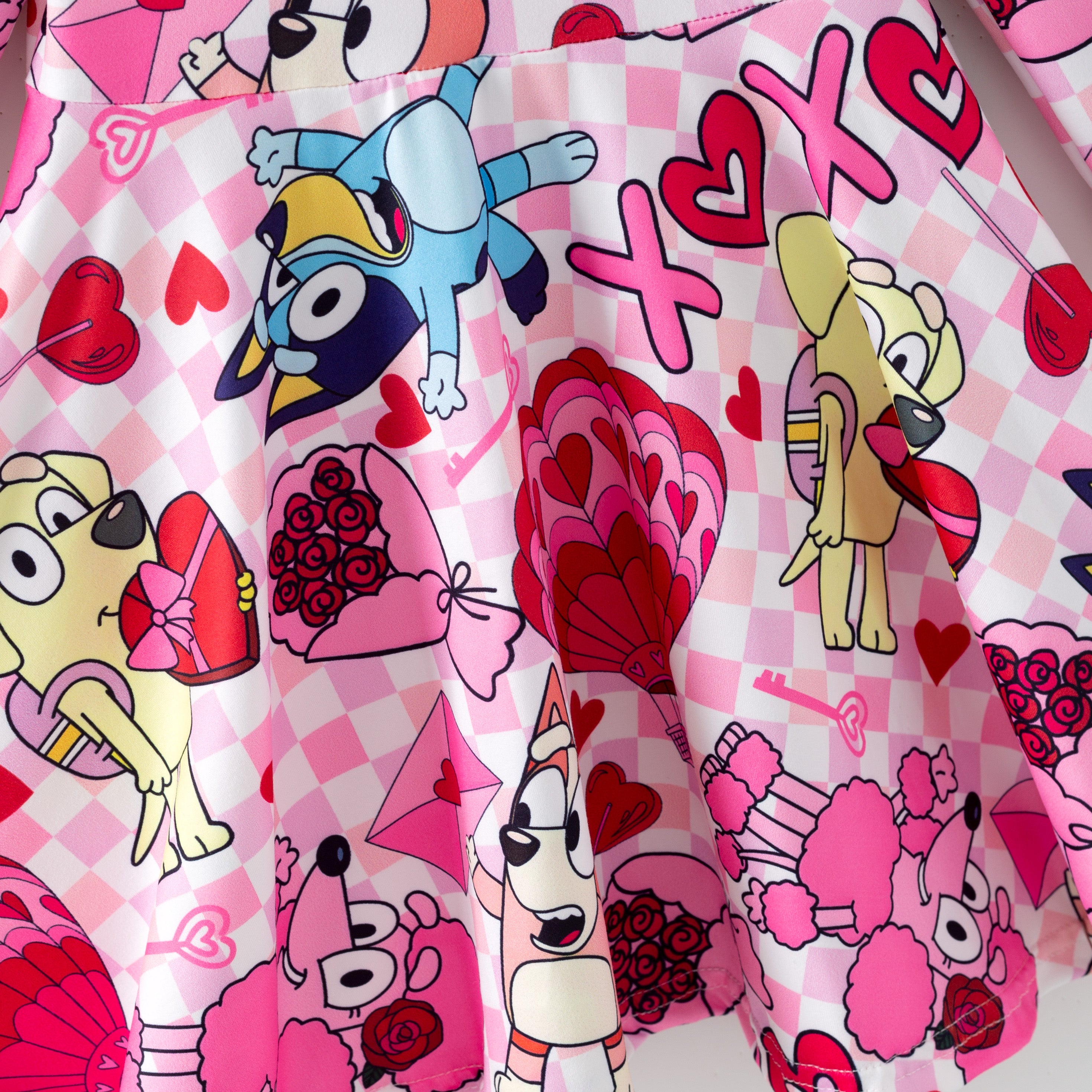（Pre Order,Prepack Zone）Girls Valentine's Day Cartoon Print Dress（Mix Size）